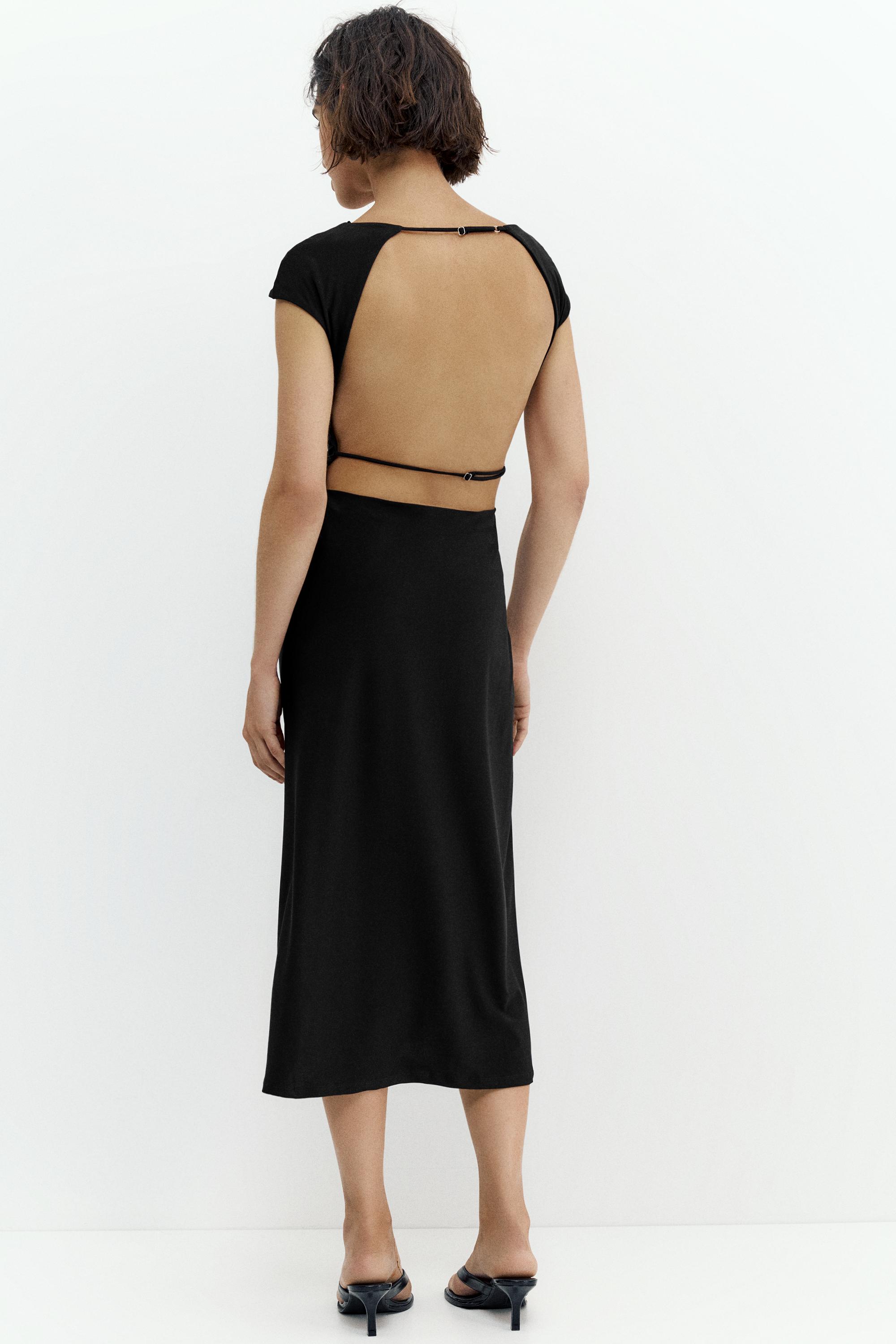 Open back midi dress — Black