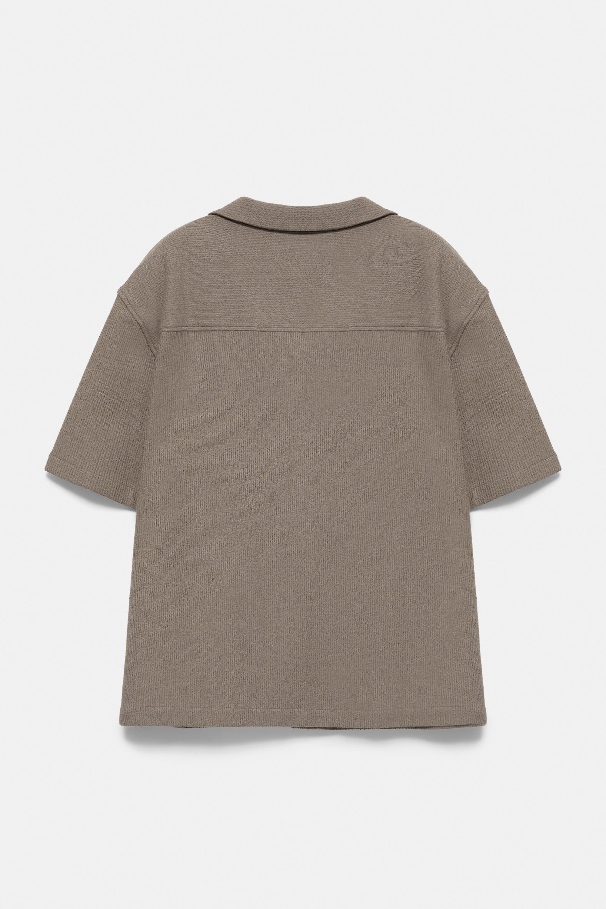 Terrycloth short sleeve shirt — Mole brown