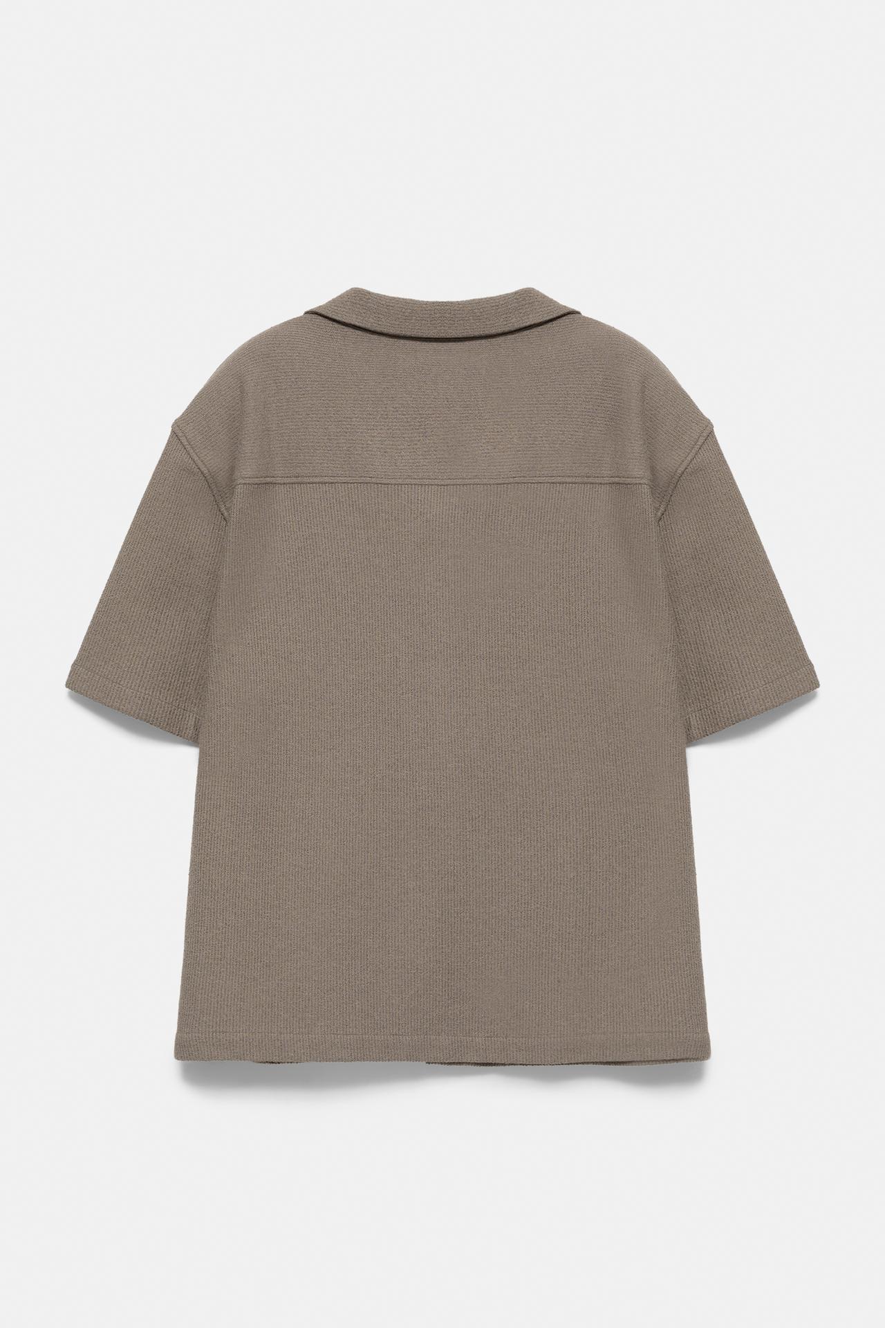 Terrycloth short sleeve shirt — Mole brown