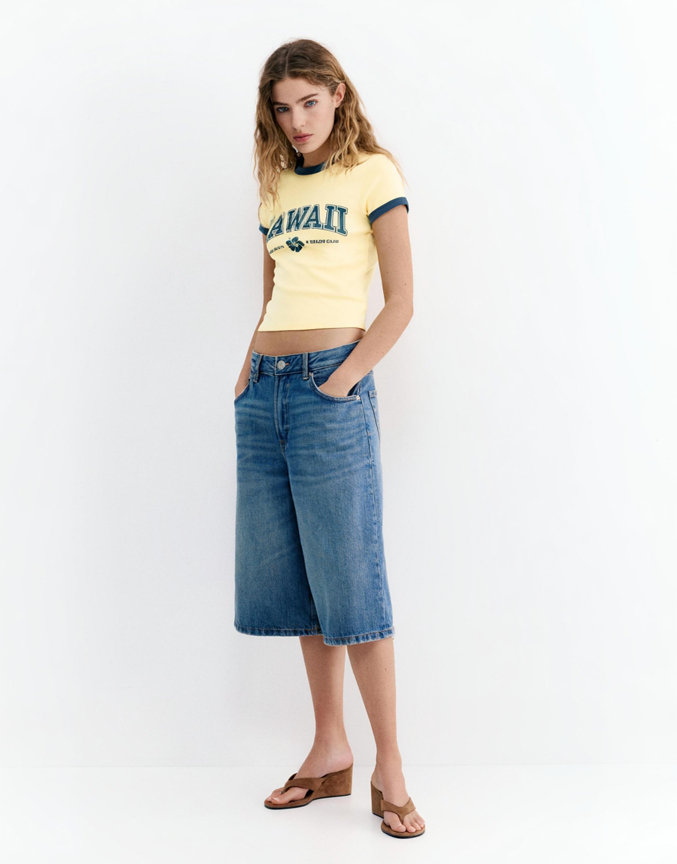 Ribbed graphic T-shirt — Yellow