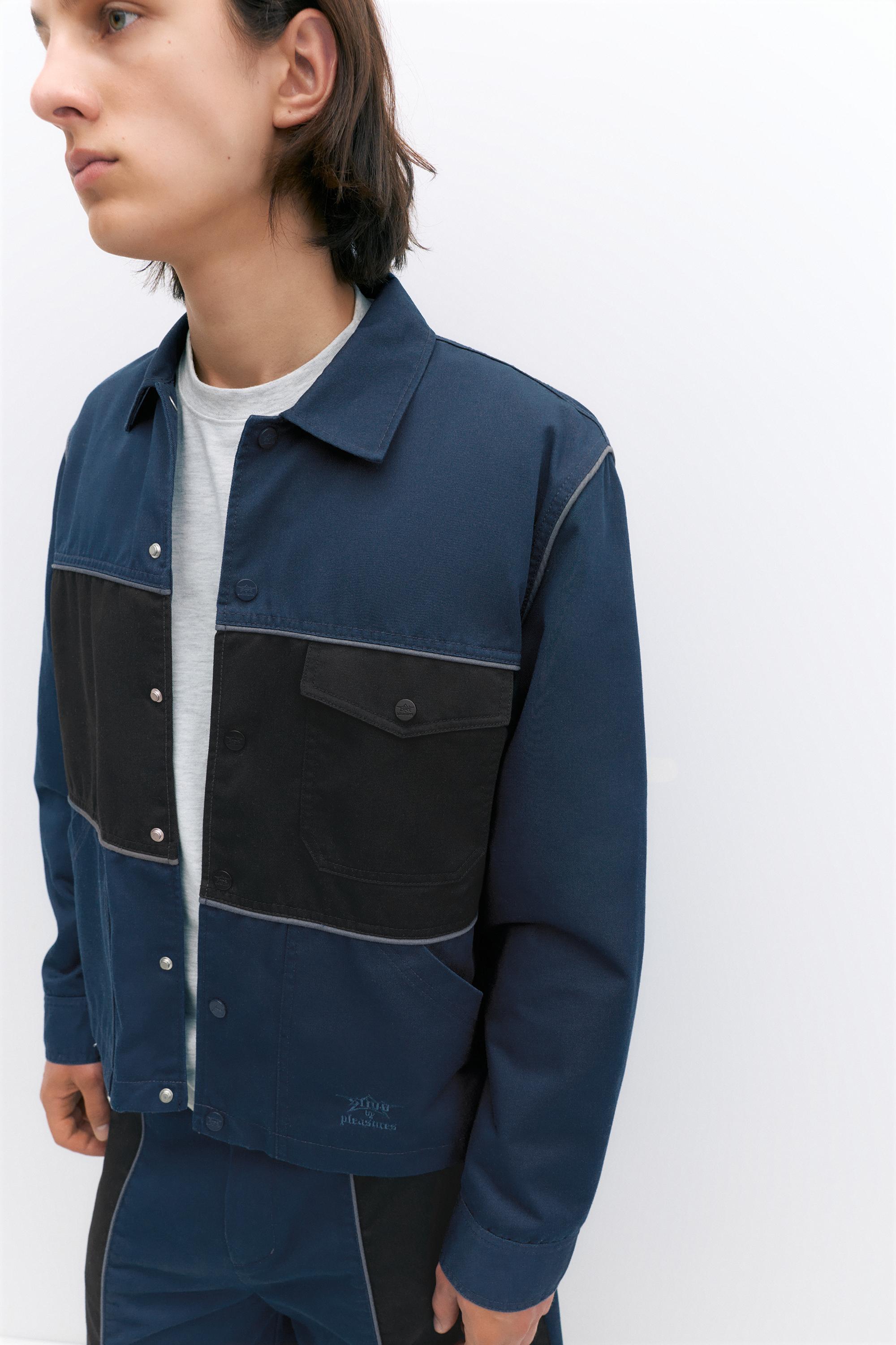 Pleasures x STWD panelled jacket — Dark navy