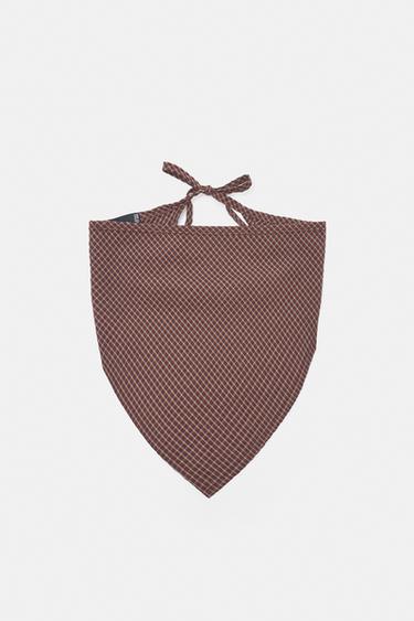 Check print scarf — Brown 1