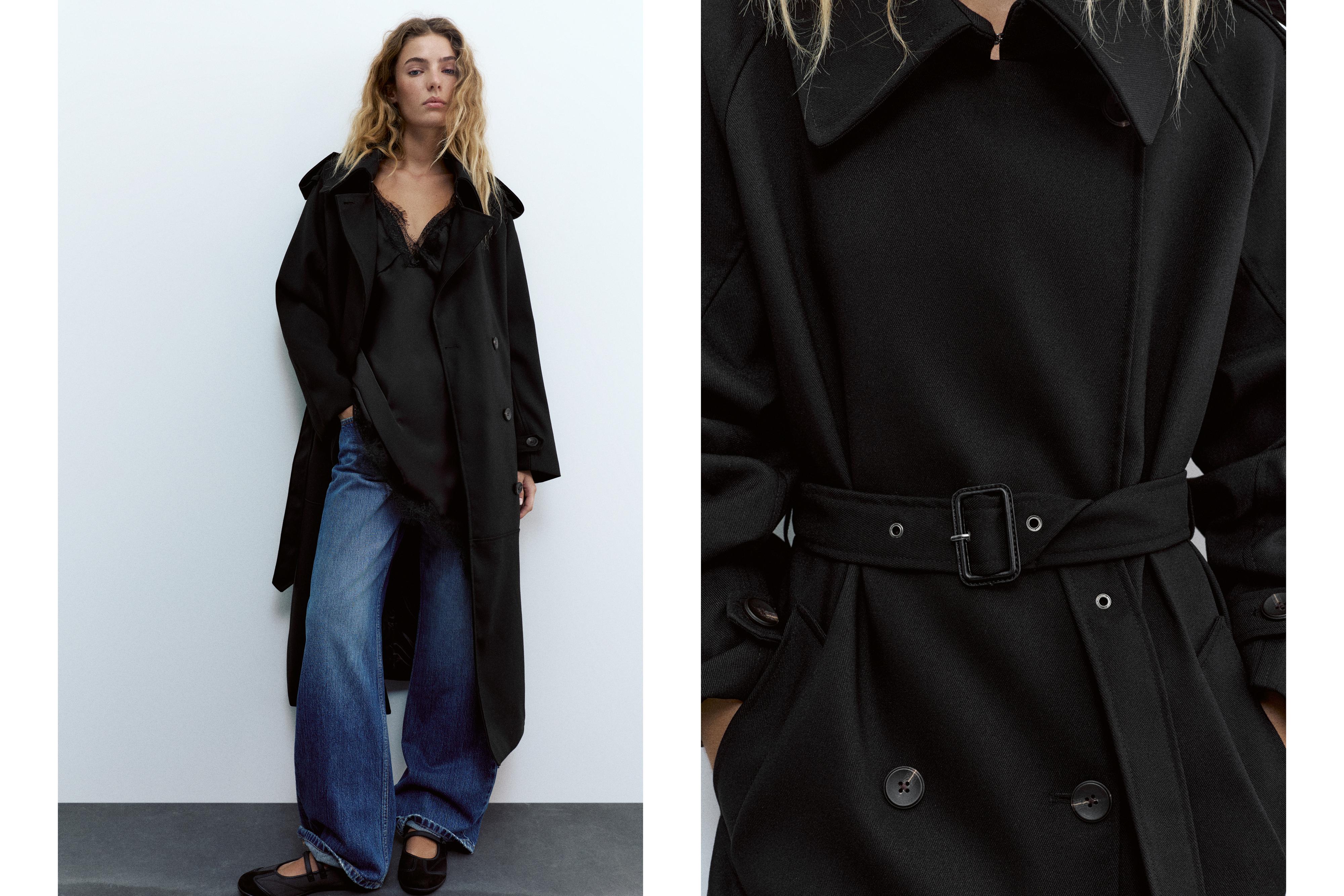 Long trench coat — Black