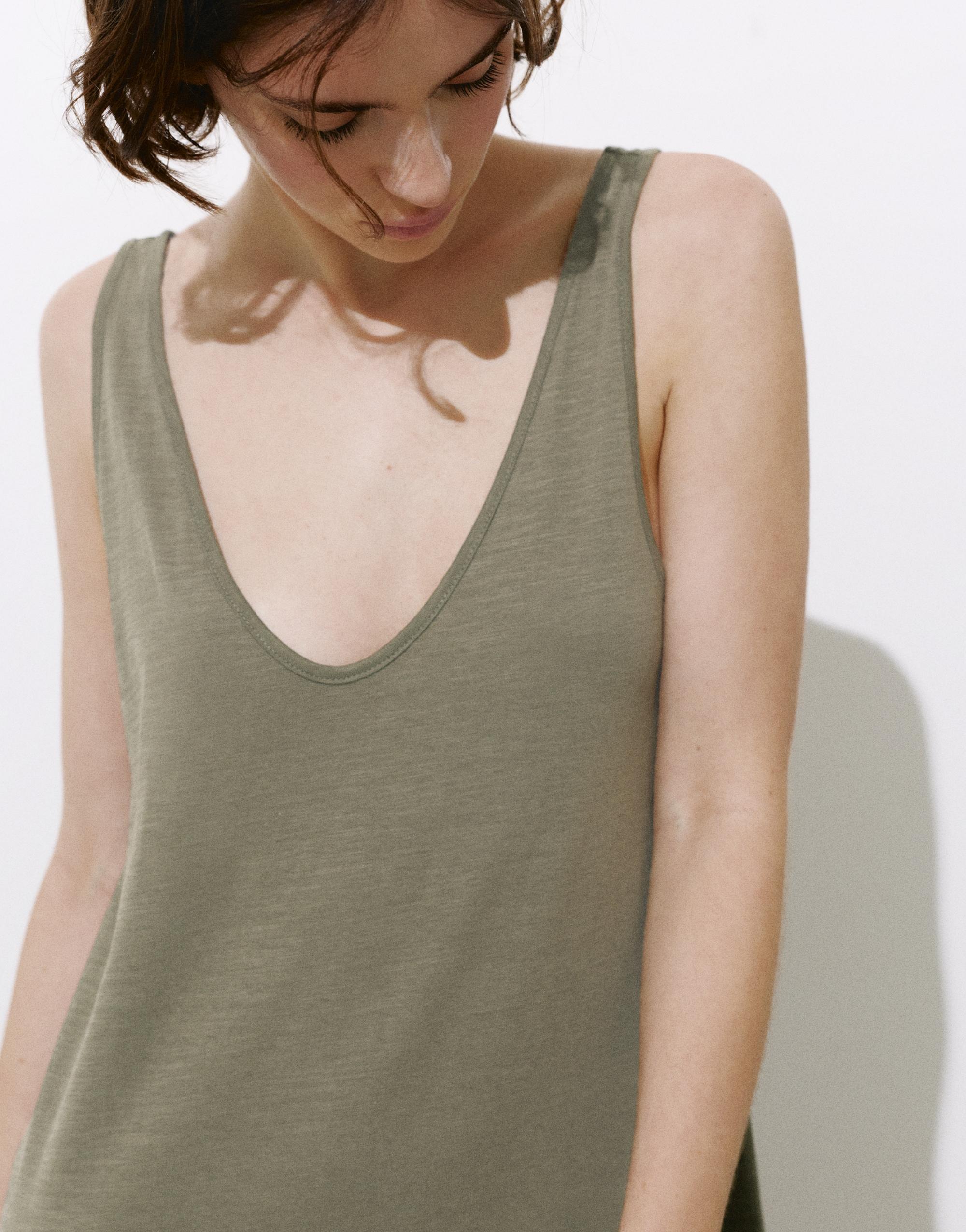 Strappy midi dress — Khaki