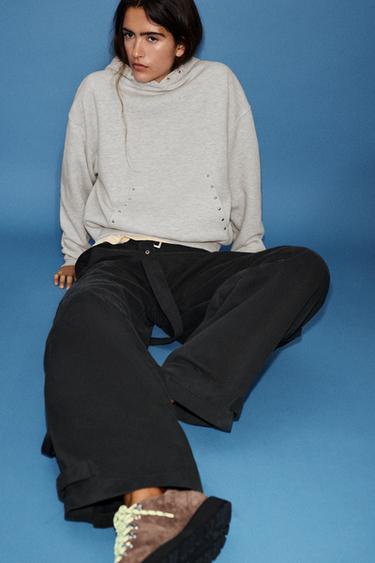 Studded hoodie — Grey marl 5