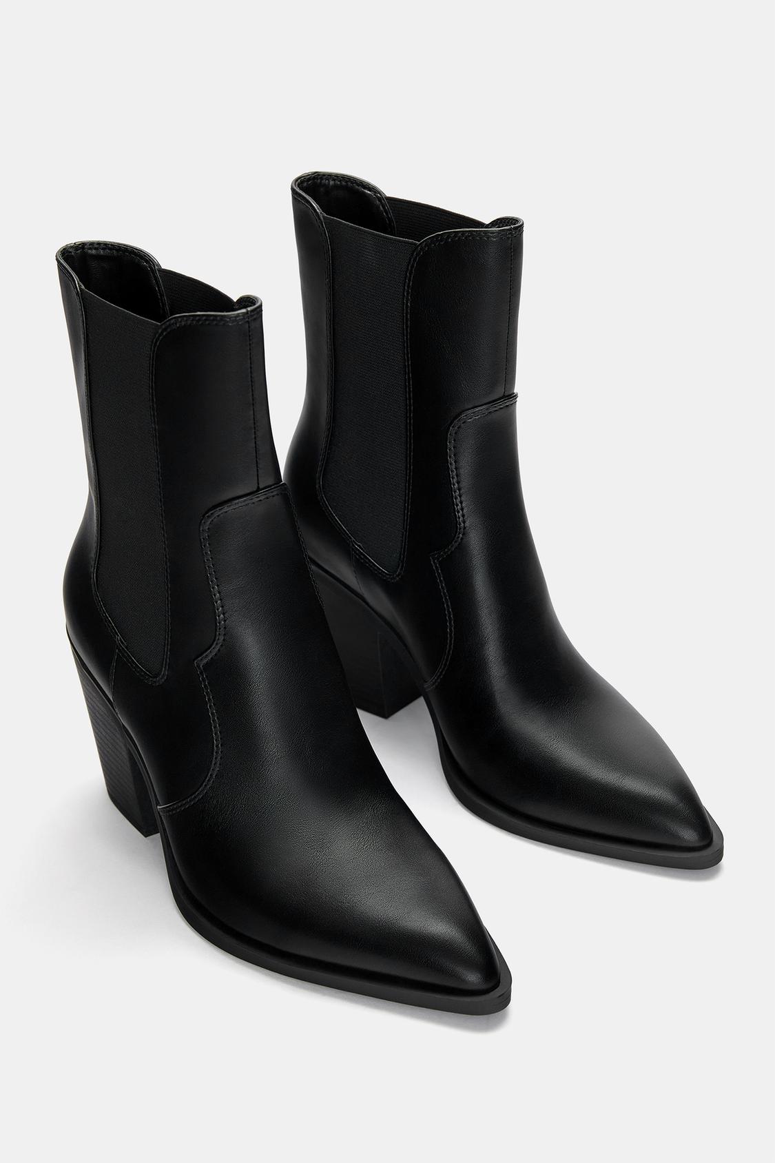 Tacon Negro Pull And Bear Botin Heel Ankle Boots Pull Botines