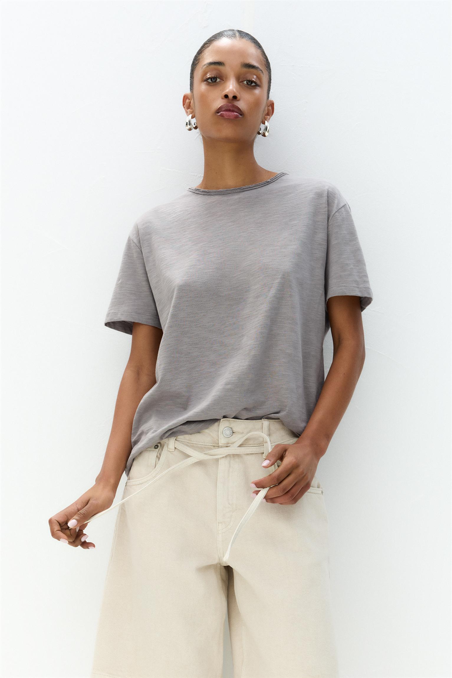 T-Shirt Mit Unvernähtem Saum