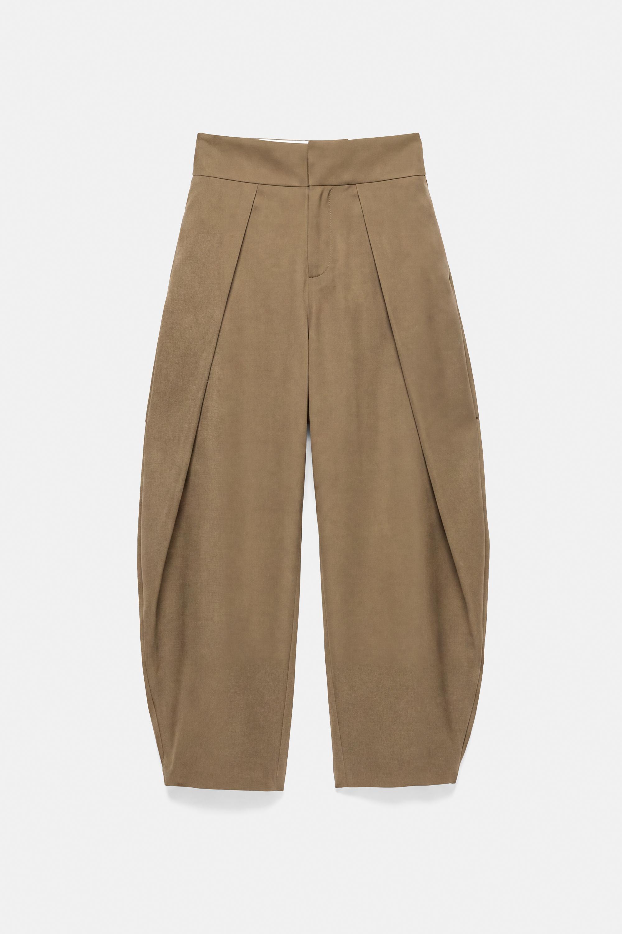Pull&Bear Pileli tailored fit balon süet pantolon görsel 3