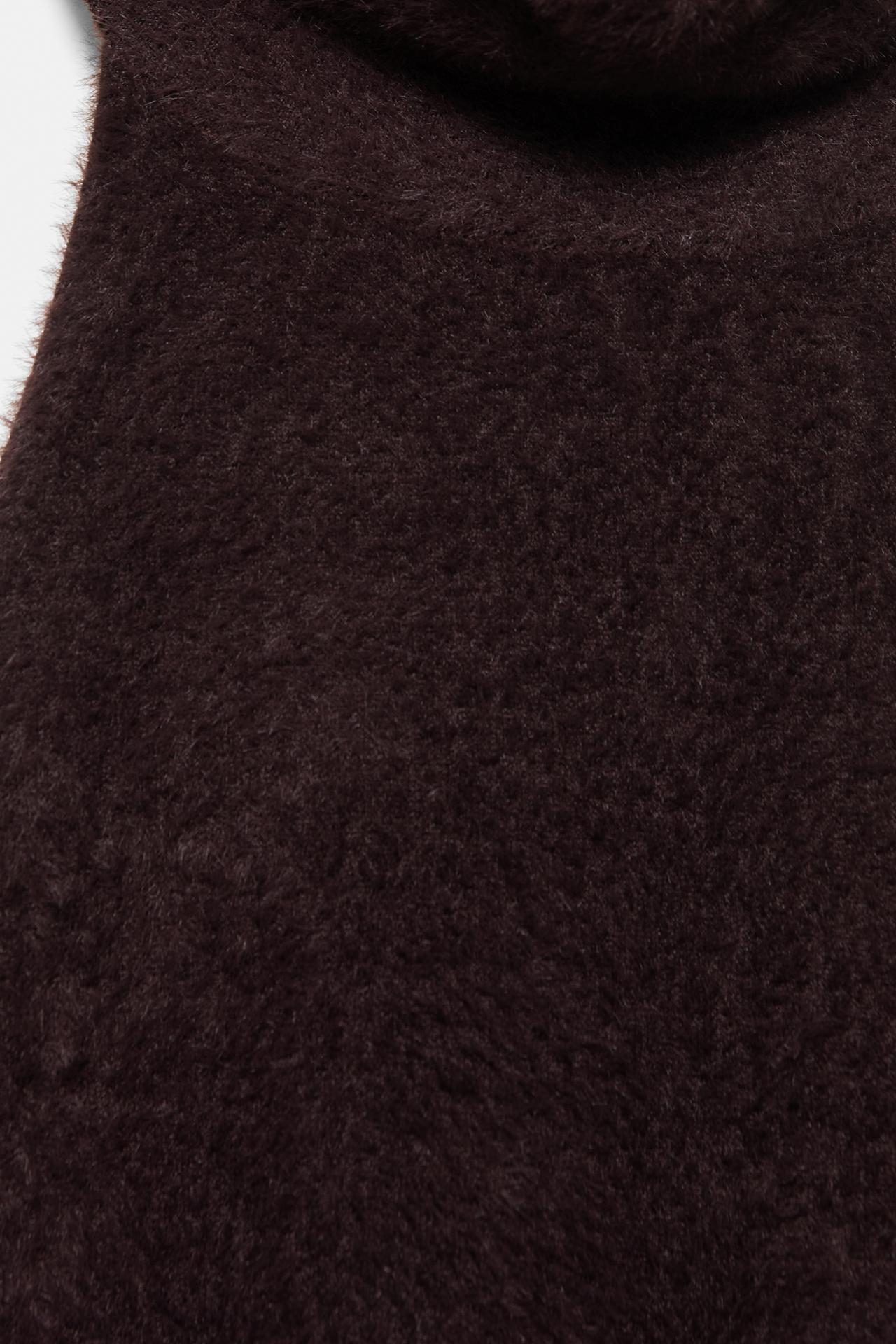 Faux fur halter top — Brown