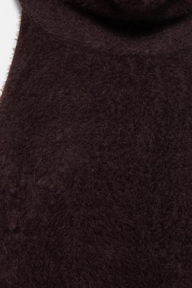 Faux fur halter top — Brown 7