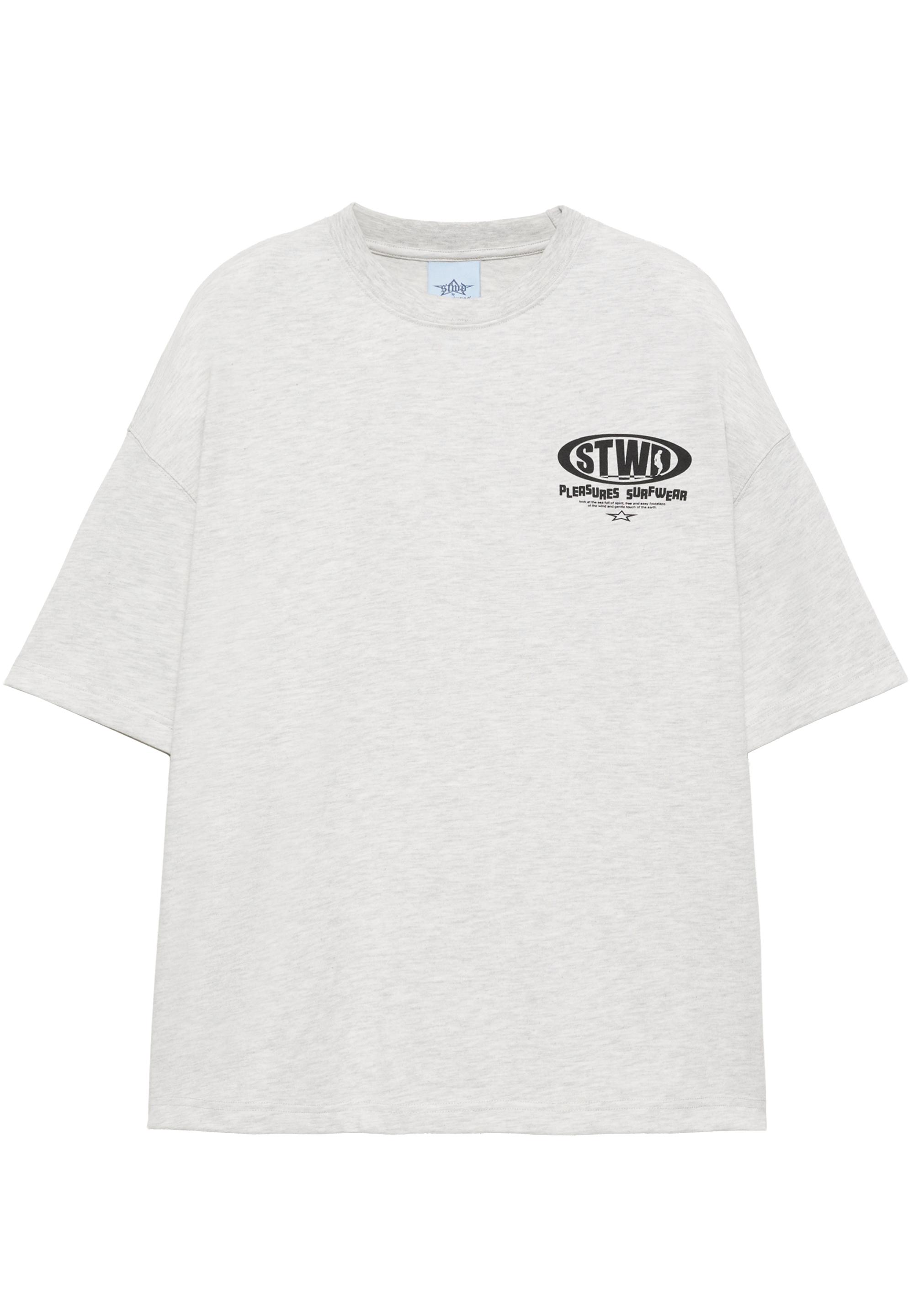 Pleasures x STWD boxy T-shirt — Grey/Taupe brown