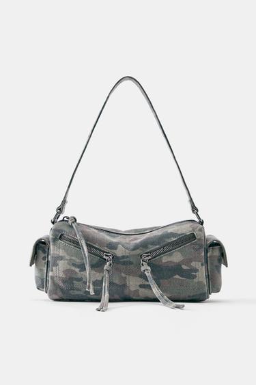 Printed multipocket shoulder bag — Khaki 1