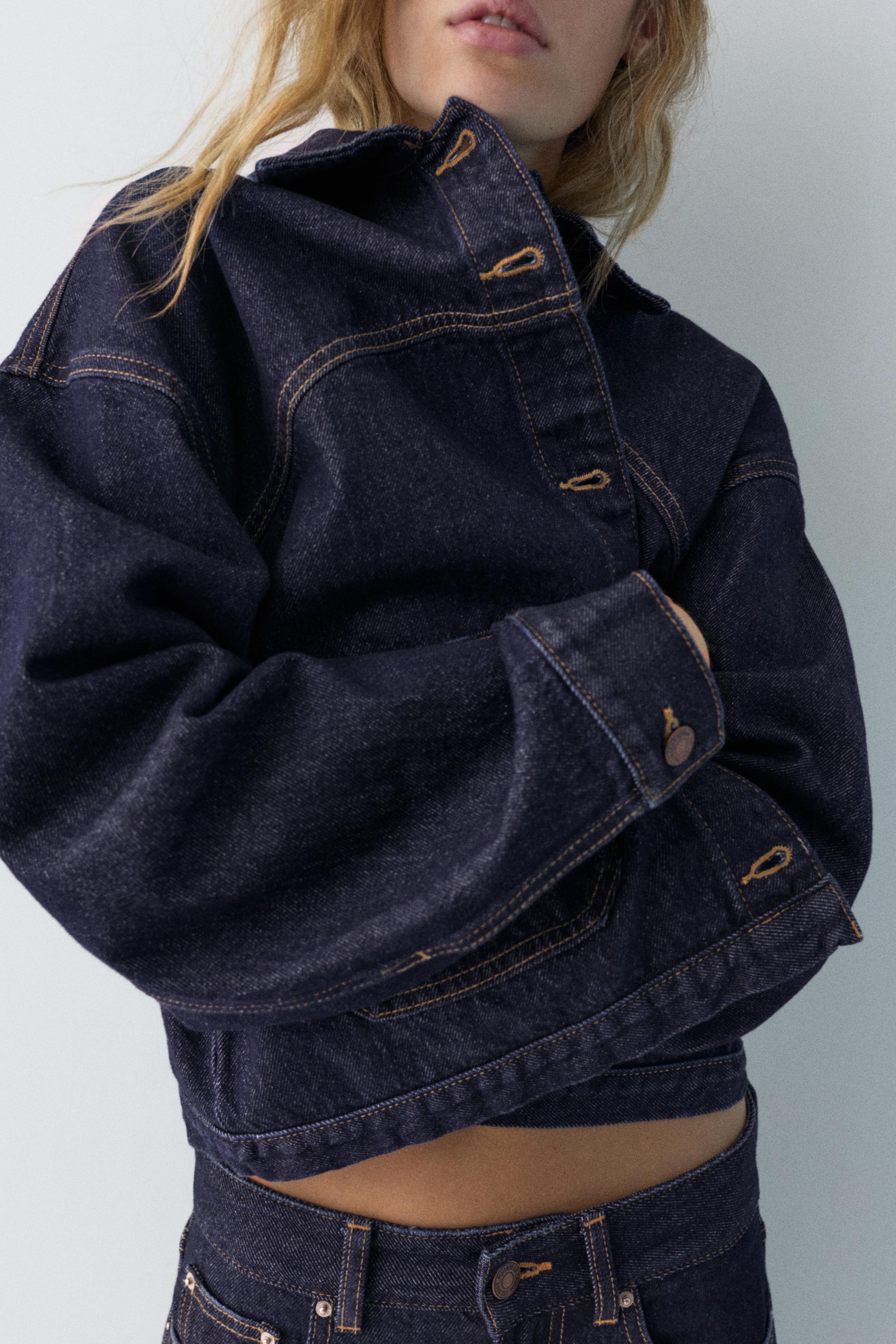 Boxy kesim denim ince ceket - Görsel 47