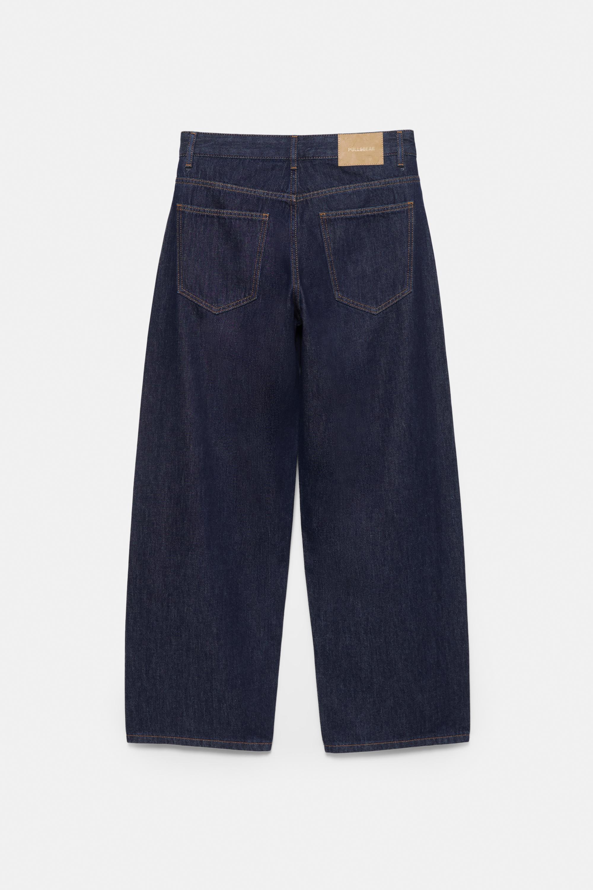Low-rise barrel jeans — Navy