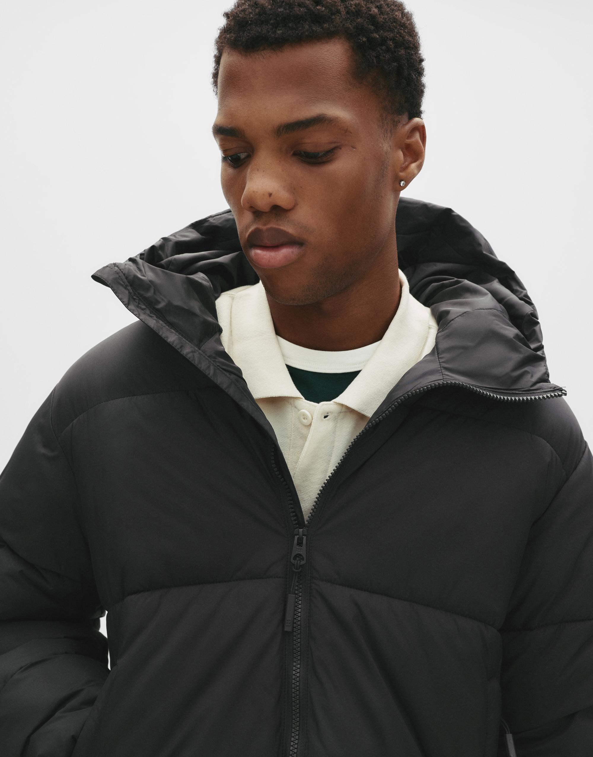 Padded jacket with hood — Black