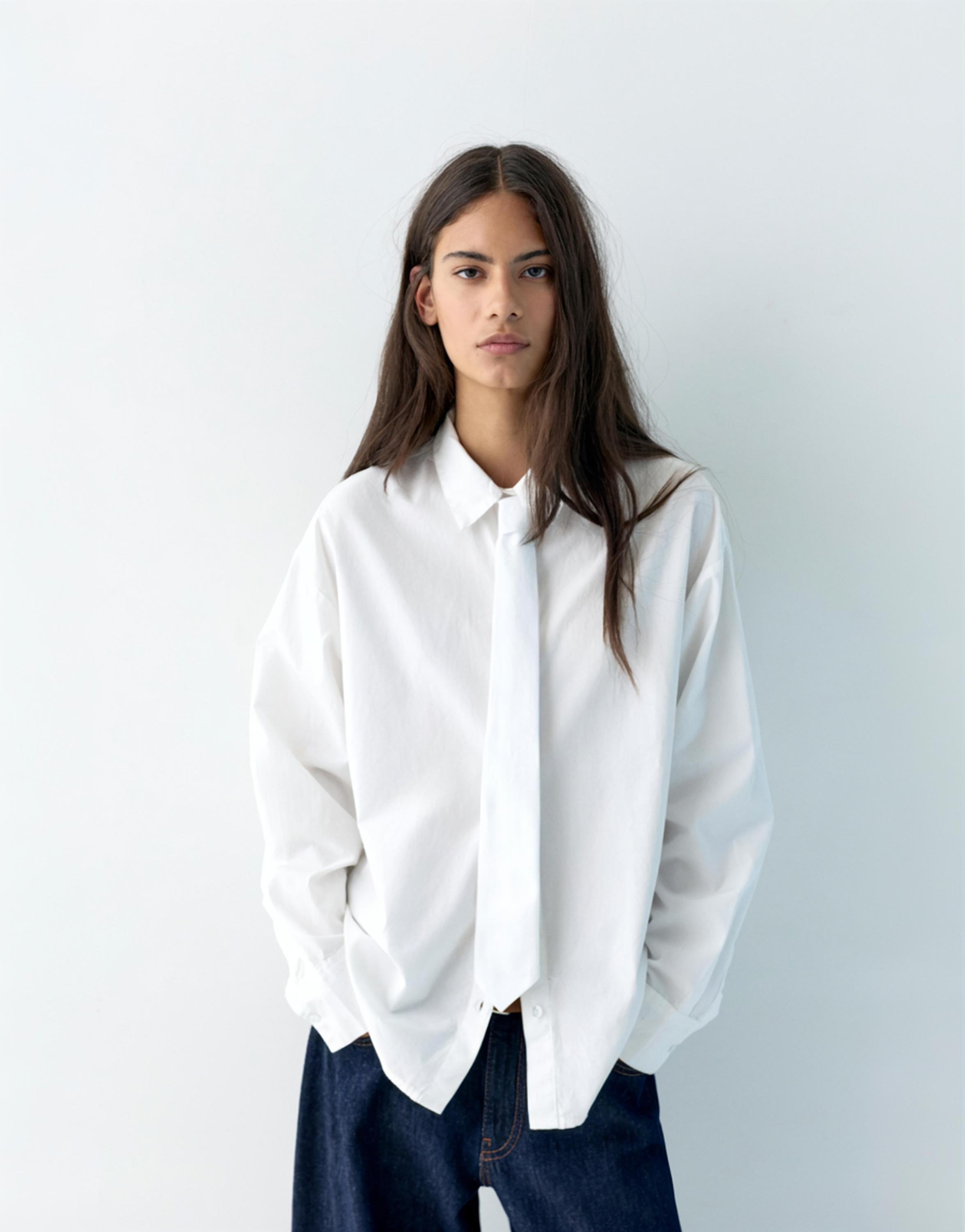 Kravatlı poplin gömlek - Görsel 22