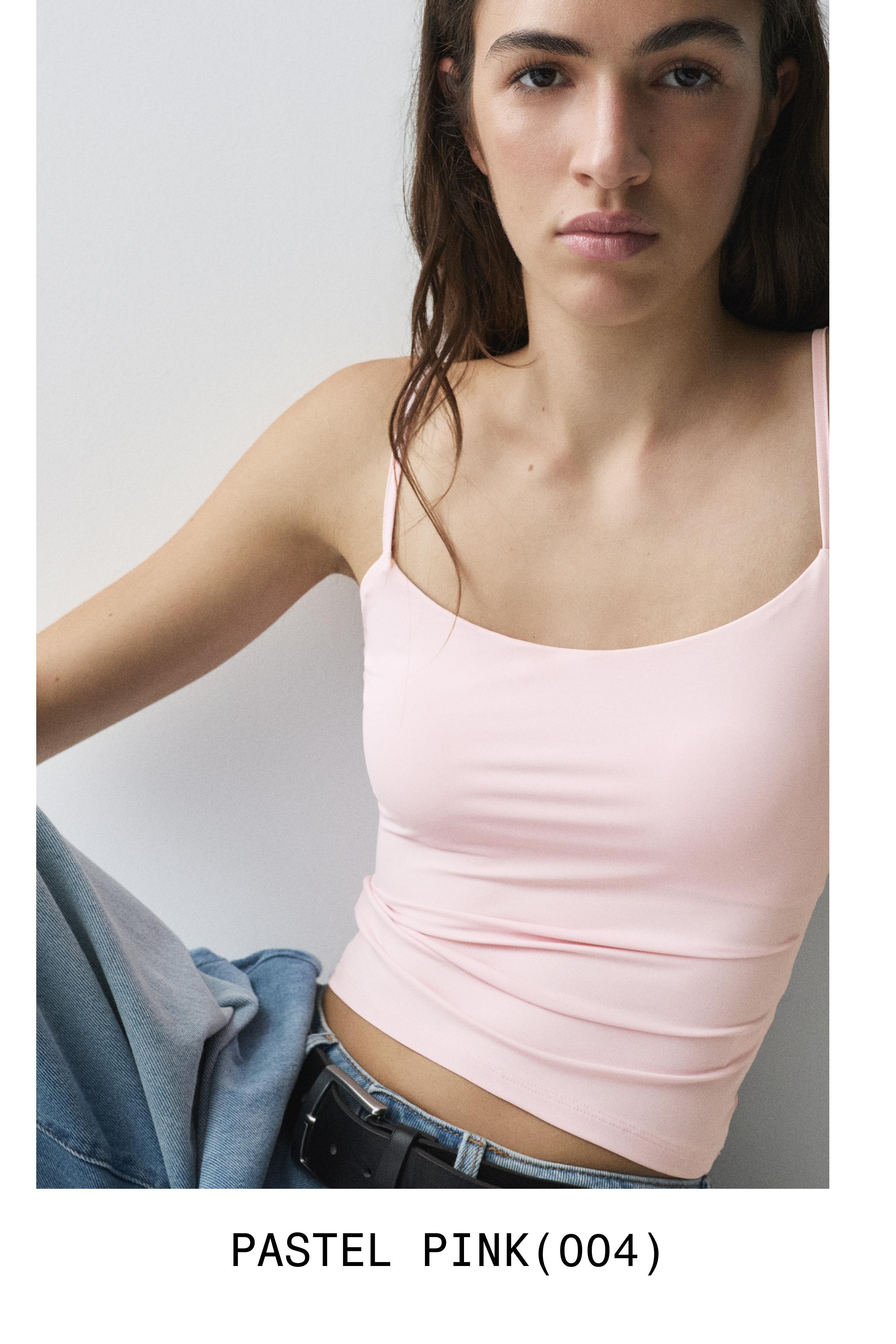 Basic top with adjustable straps — Pastel pink