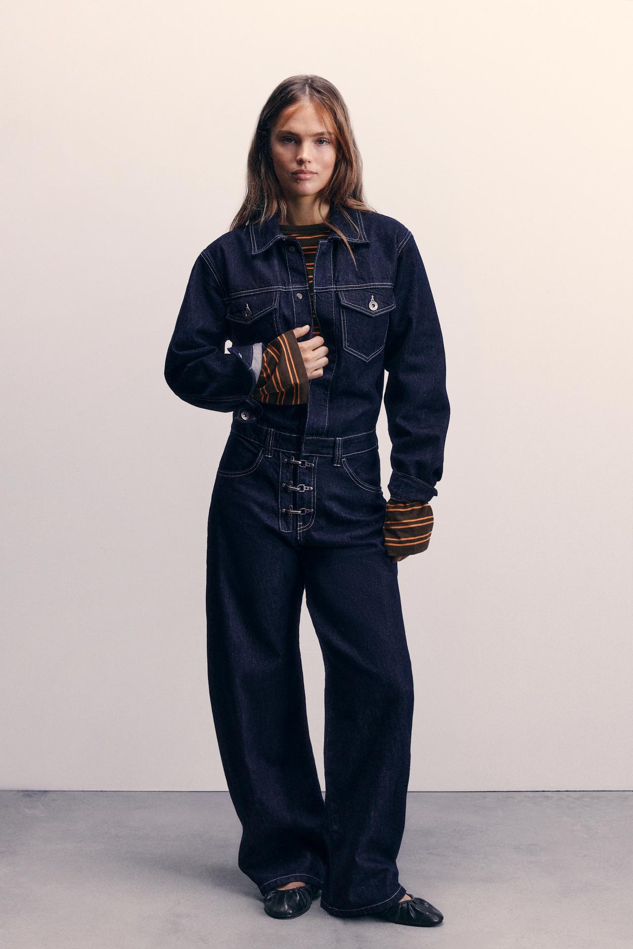 Dickies long denim jumpsuit — Navy