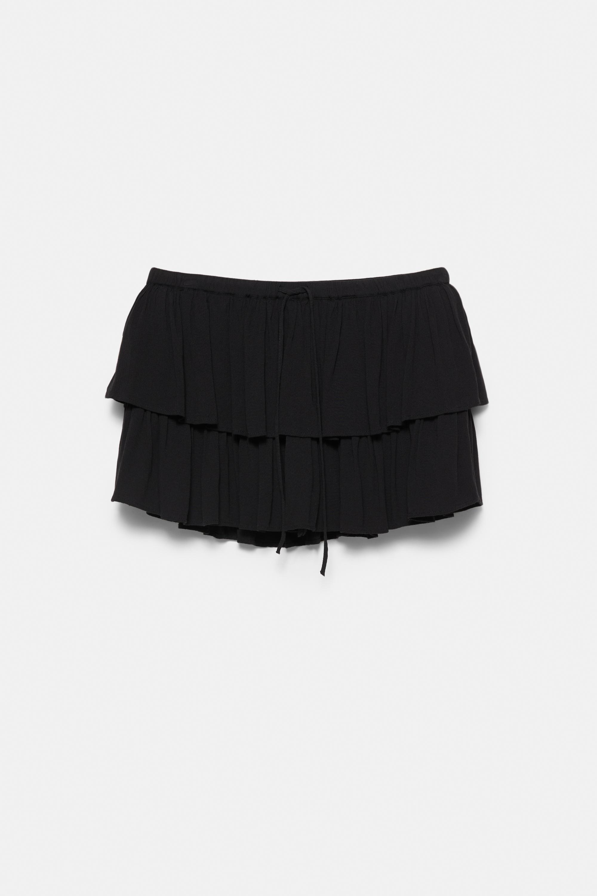 Ruffled skort — Black
