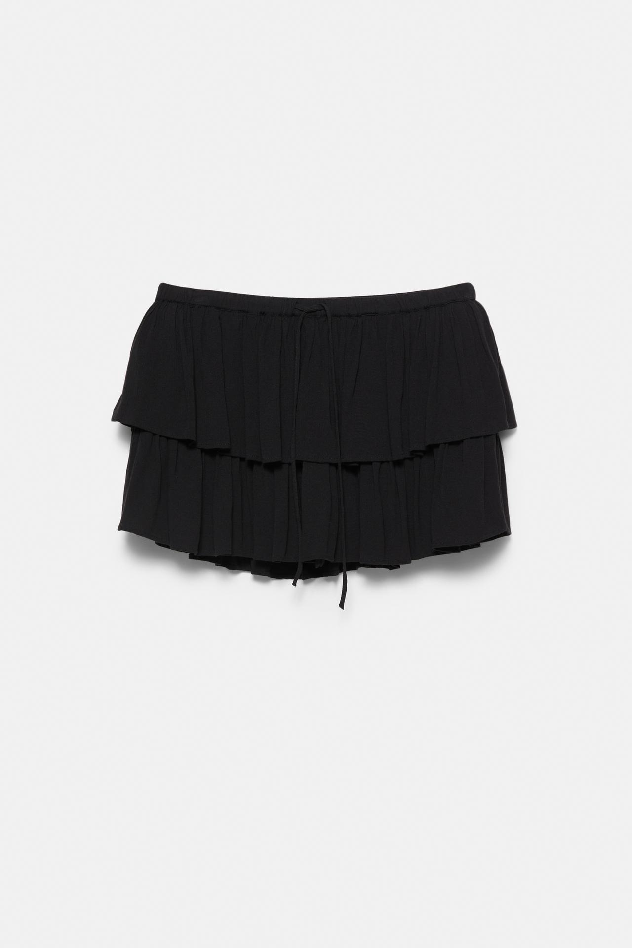 Ruffled skort — Black