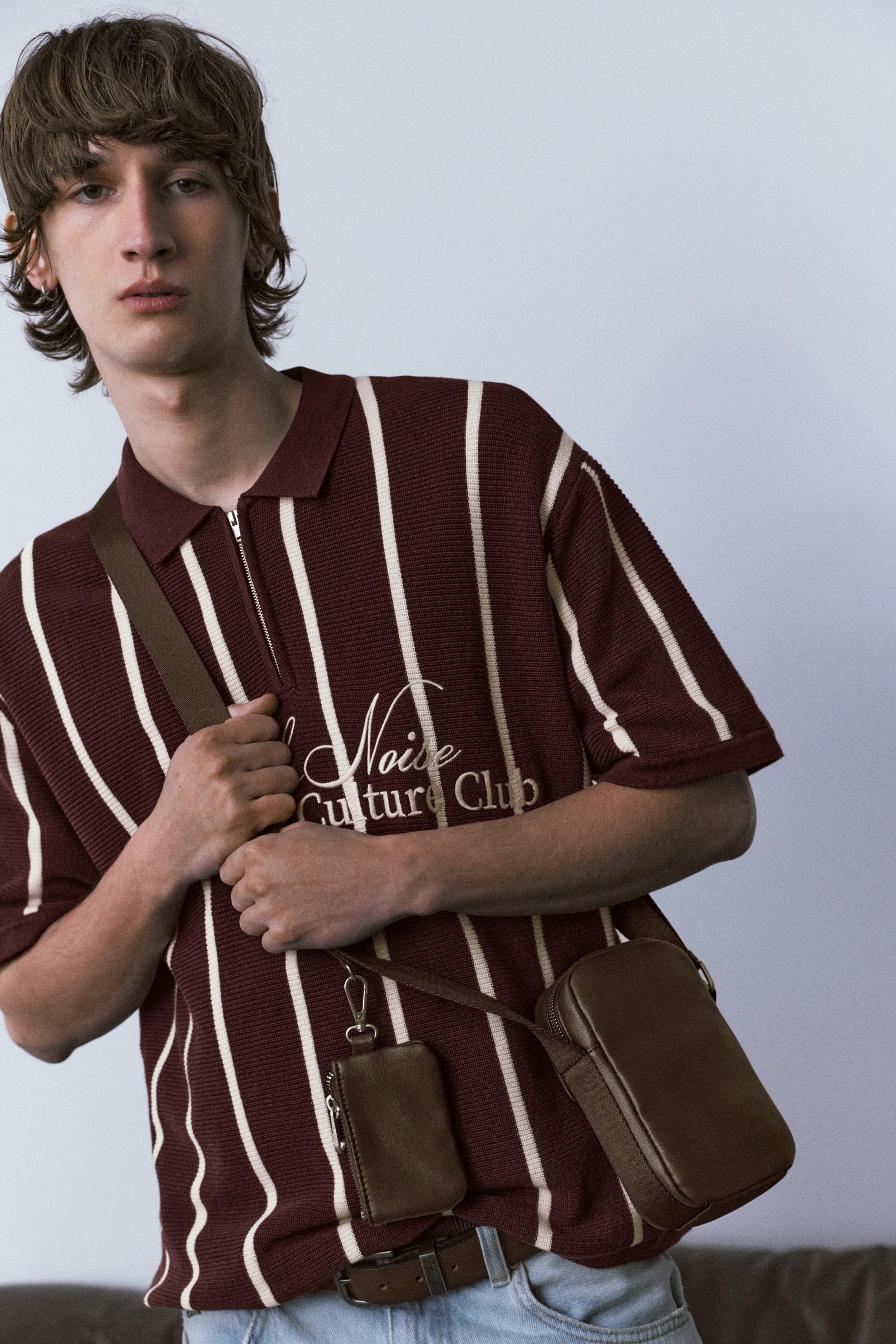 Polo A Righe Con Cerniera