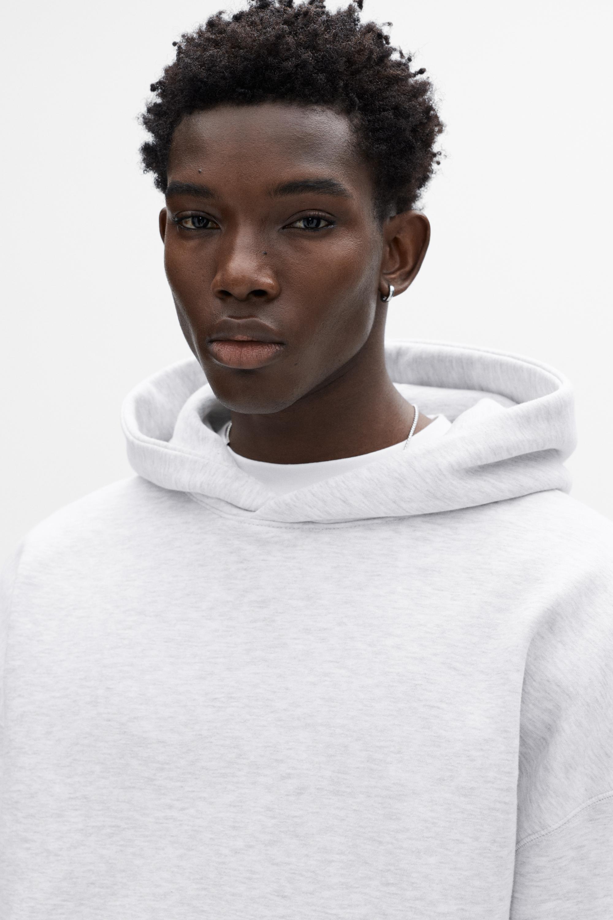 Boxy hoodie — Pale marl