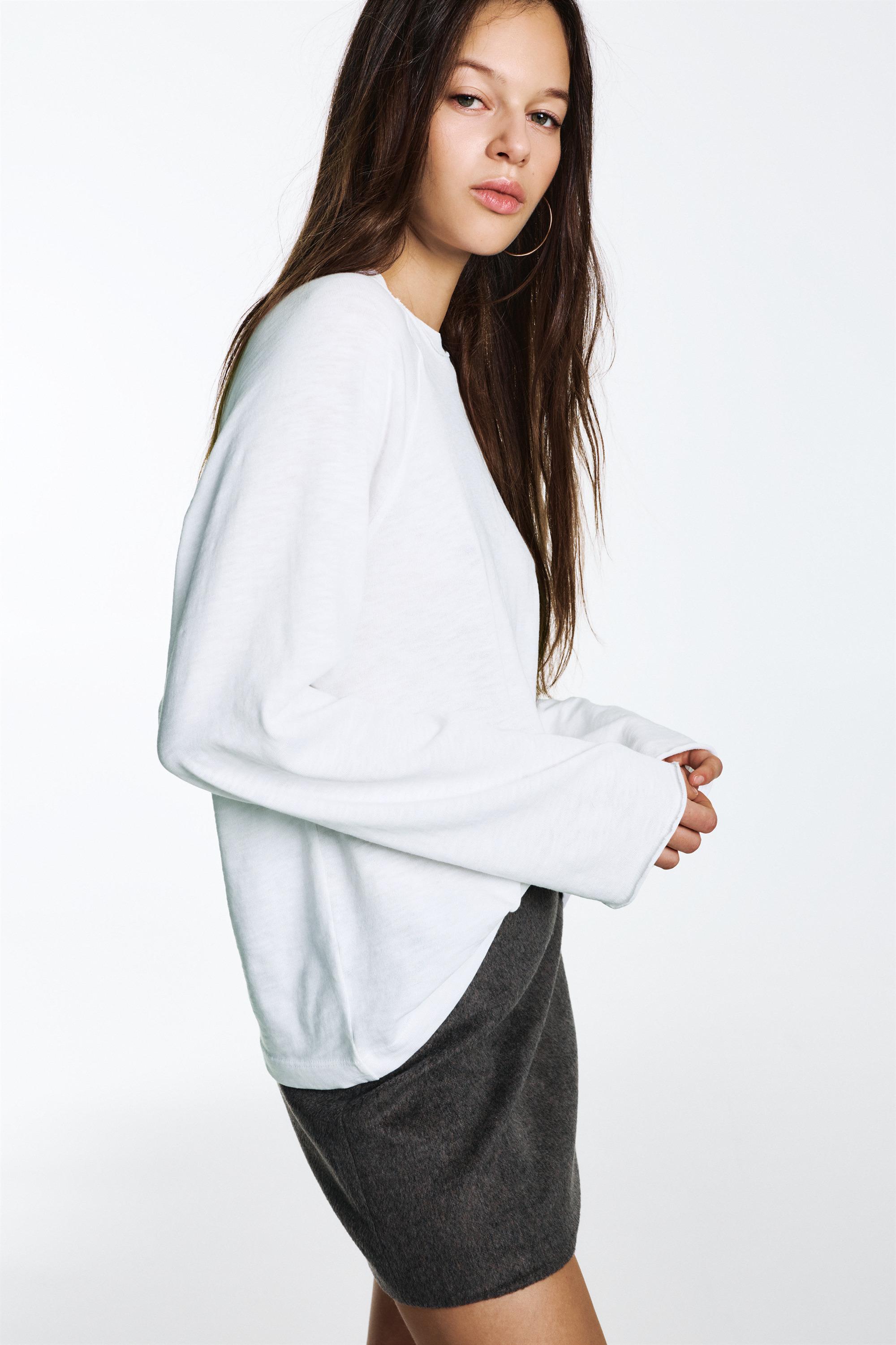 Long sleeve raglan T-shirt — White