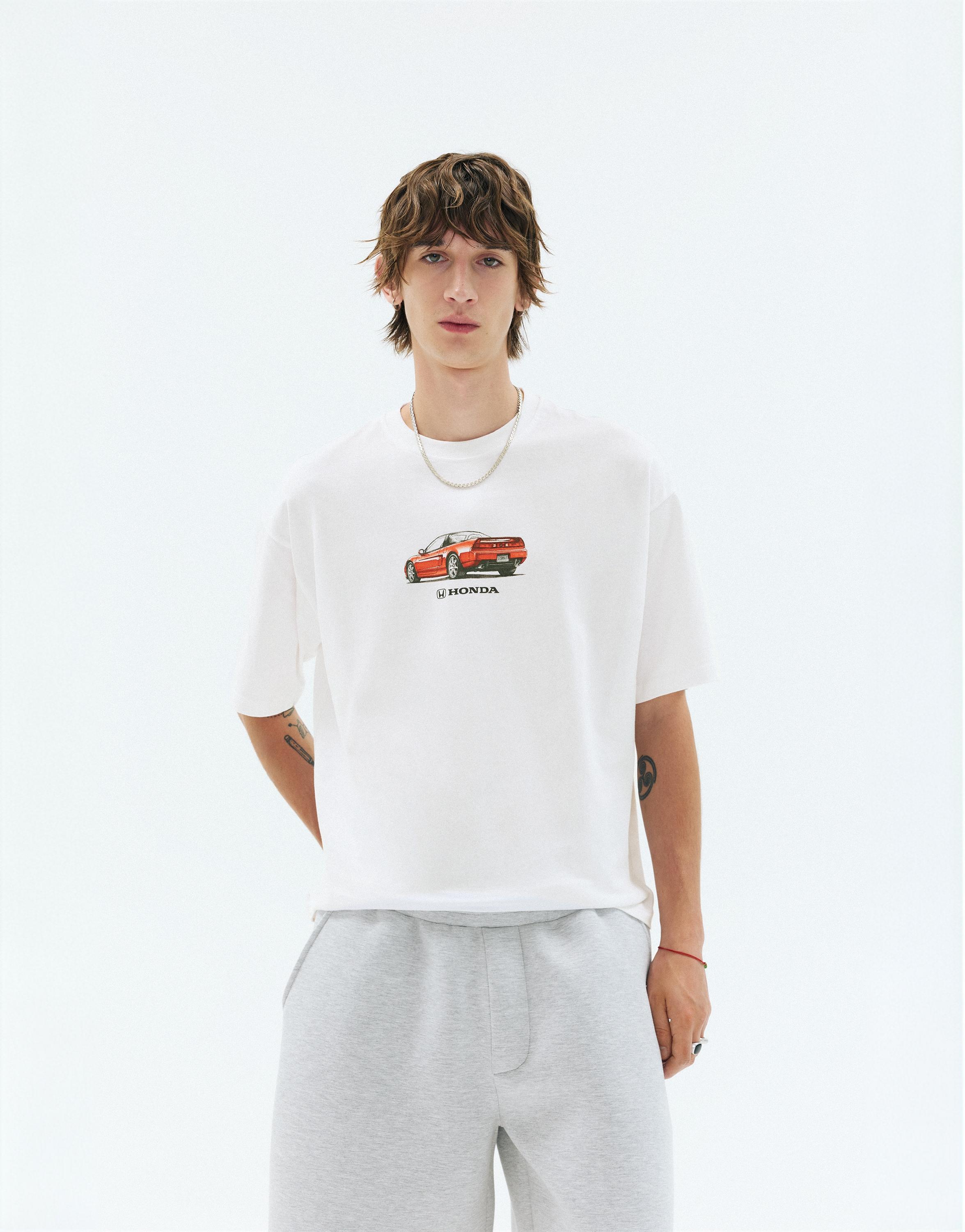 Honda car graphic T-shirt — Off white