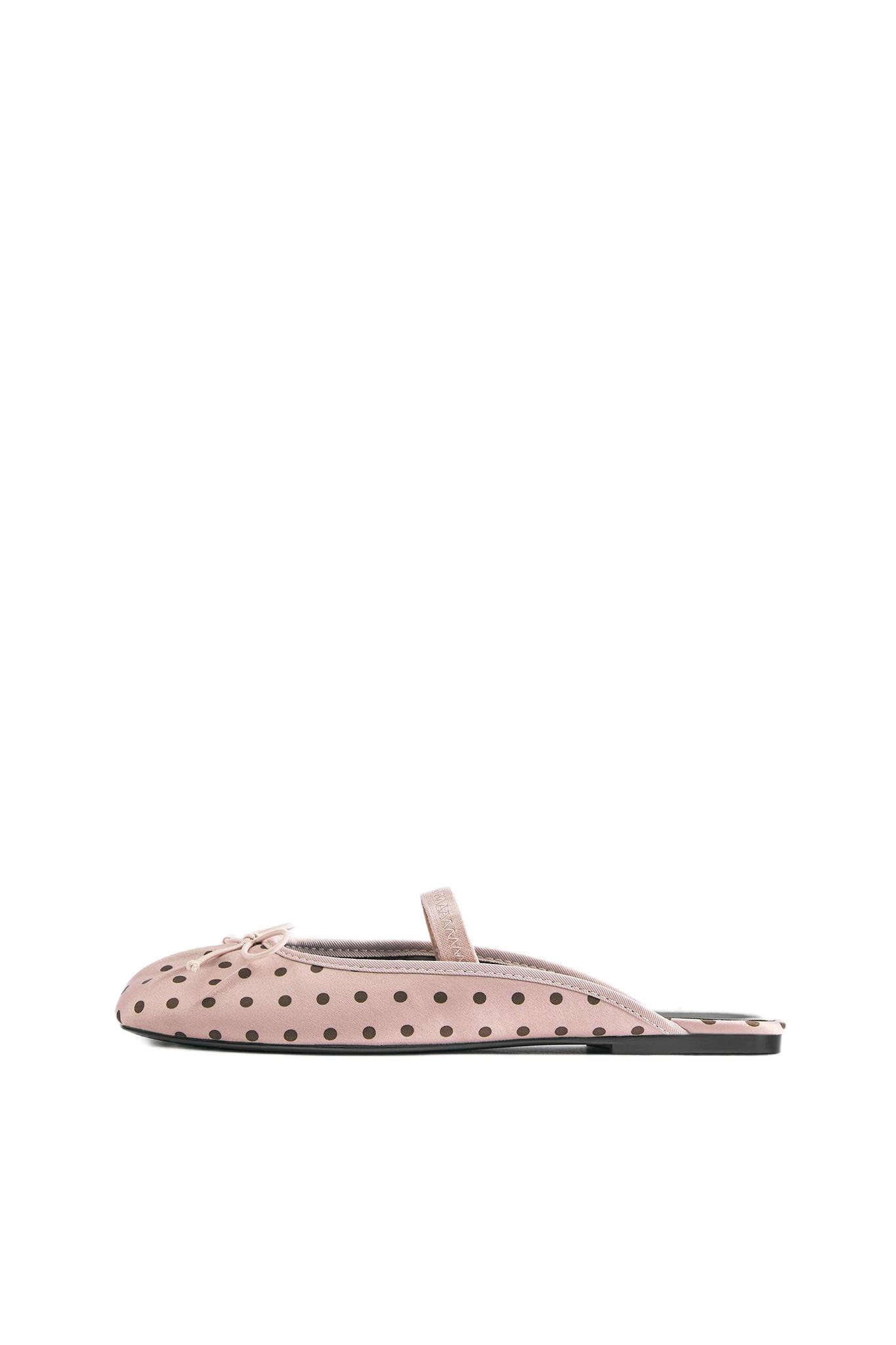 Polka dot slingback ballet flats — Pink