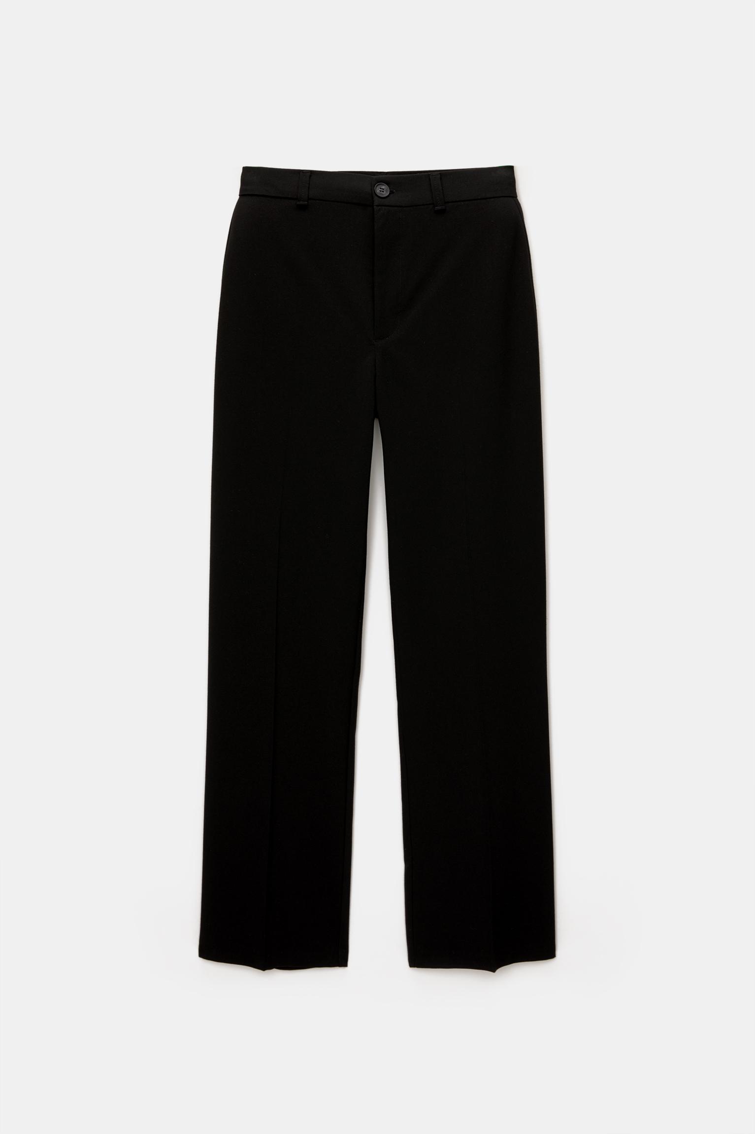 Smart high-waist straight-leg trousers — Black