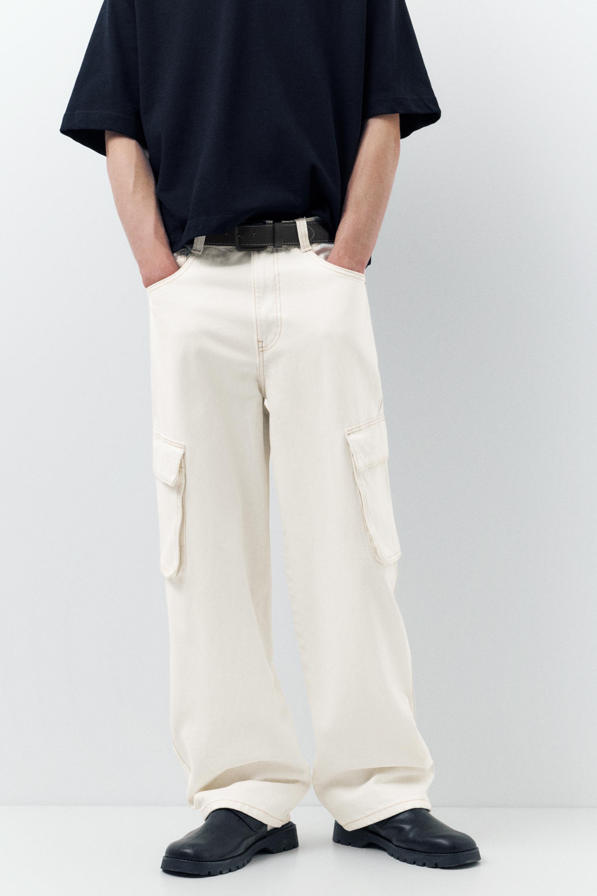 Baggy cargo jeans — White