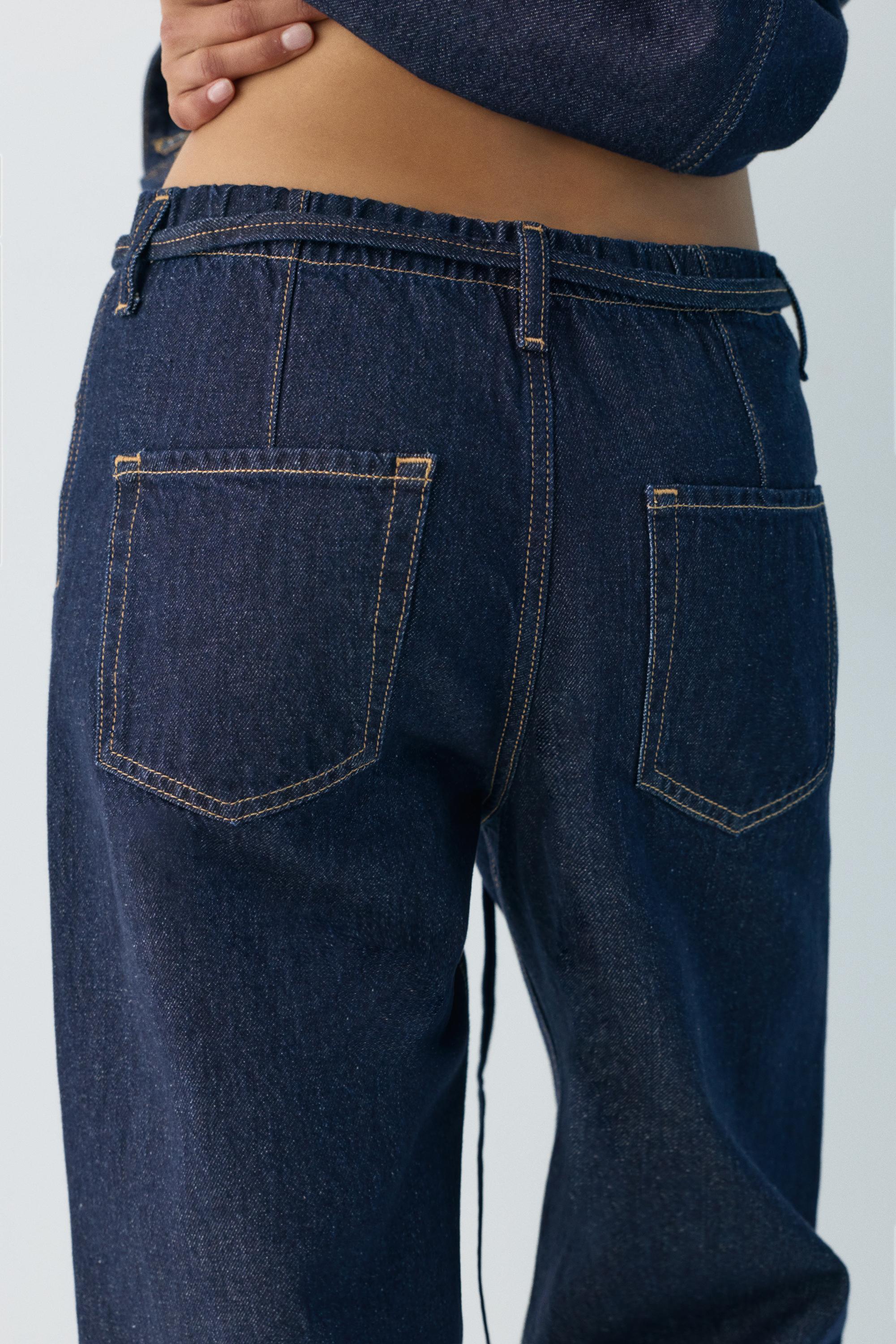 Baggy jeans with drawstring — Navy