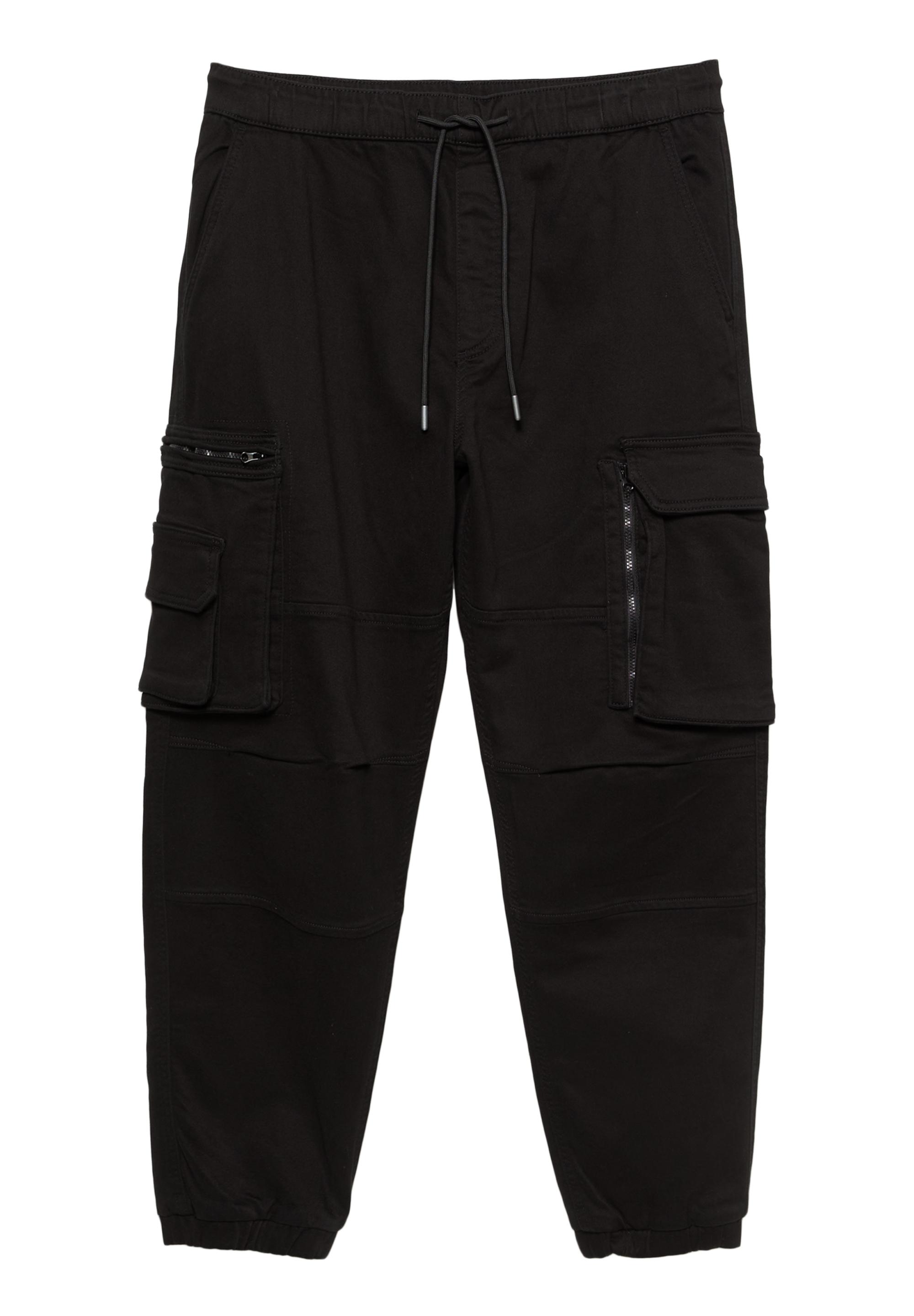 Multi-pocket comfort jogger trousers — Black