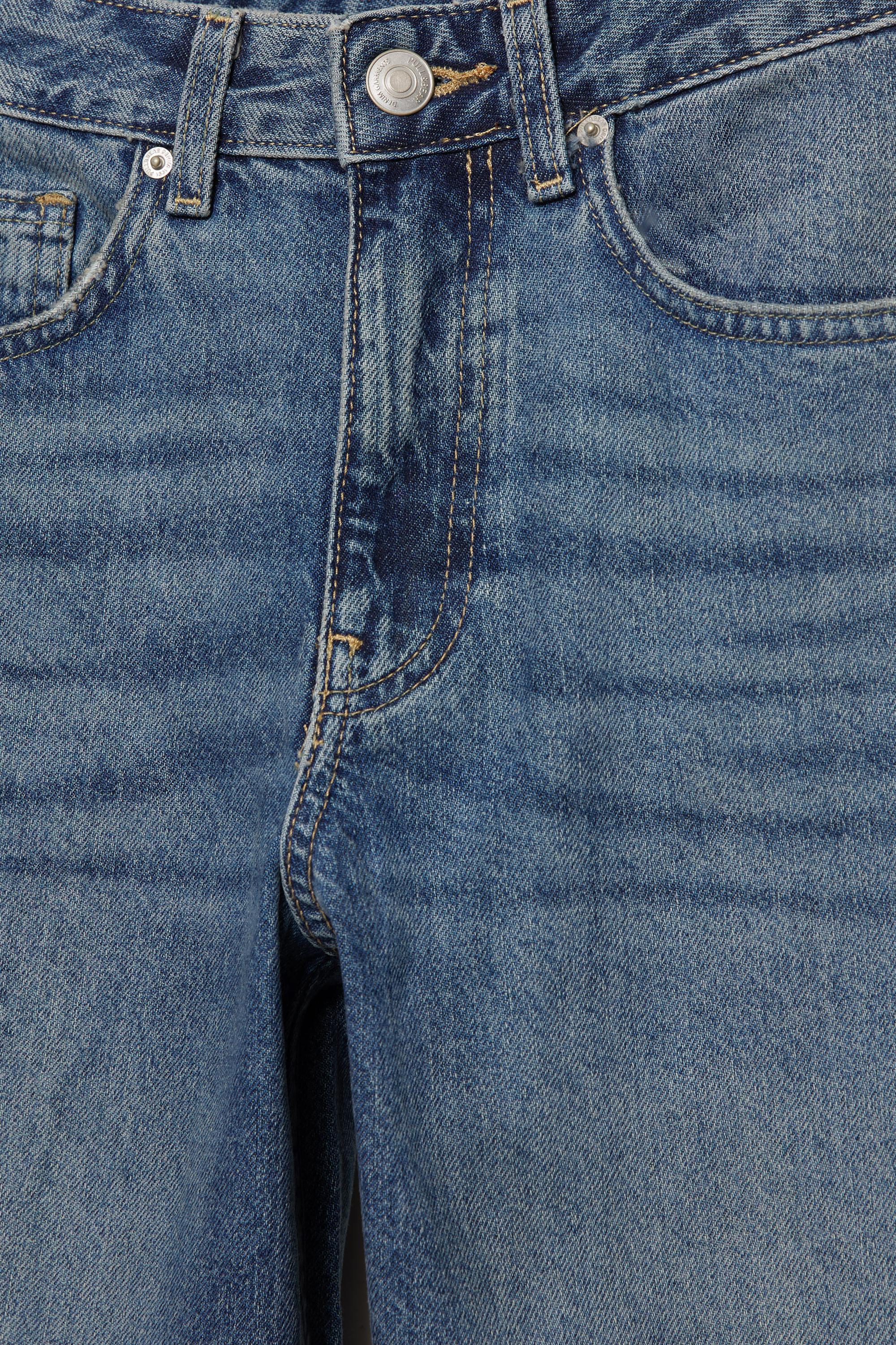 Low-rise barrel jeans — Medium blue