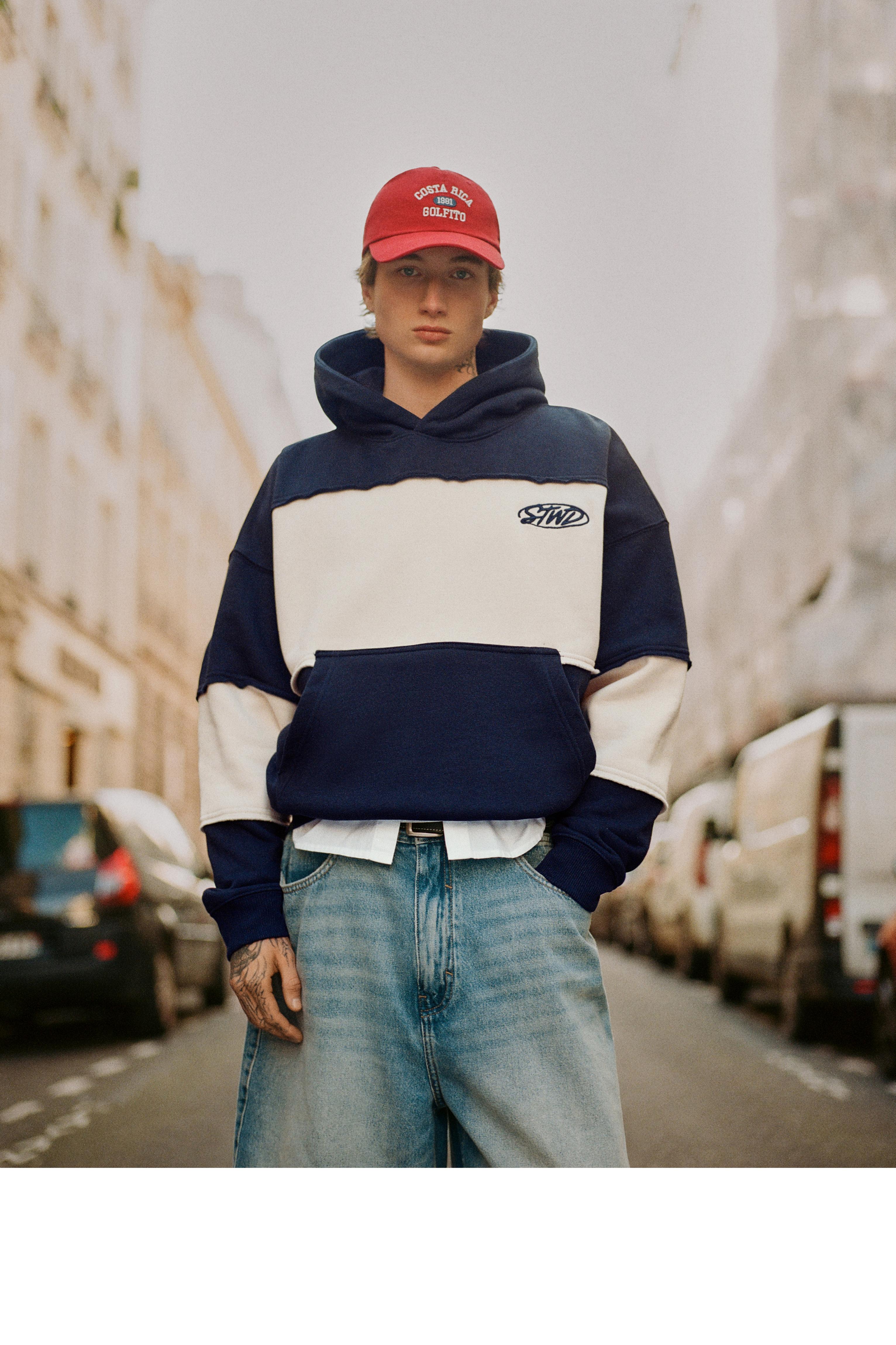 Panelli kapüşonlu STWD Studio sweatshirt - Görsel 18