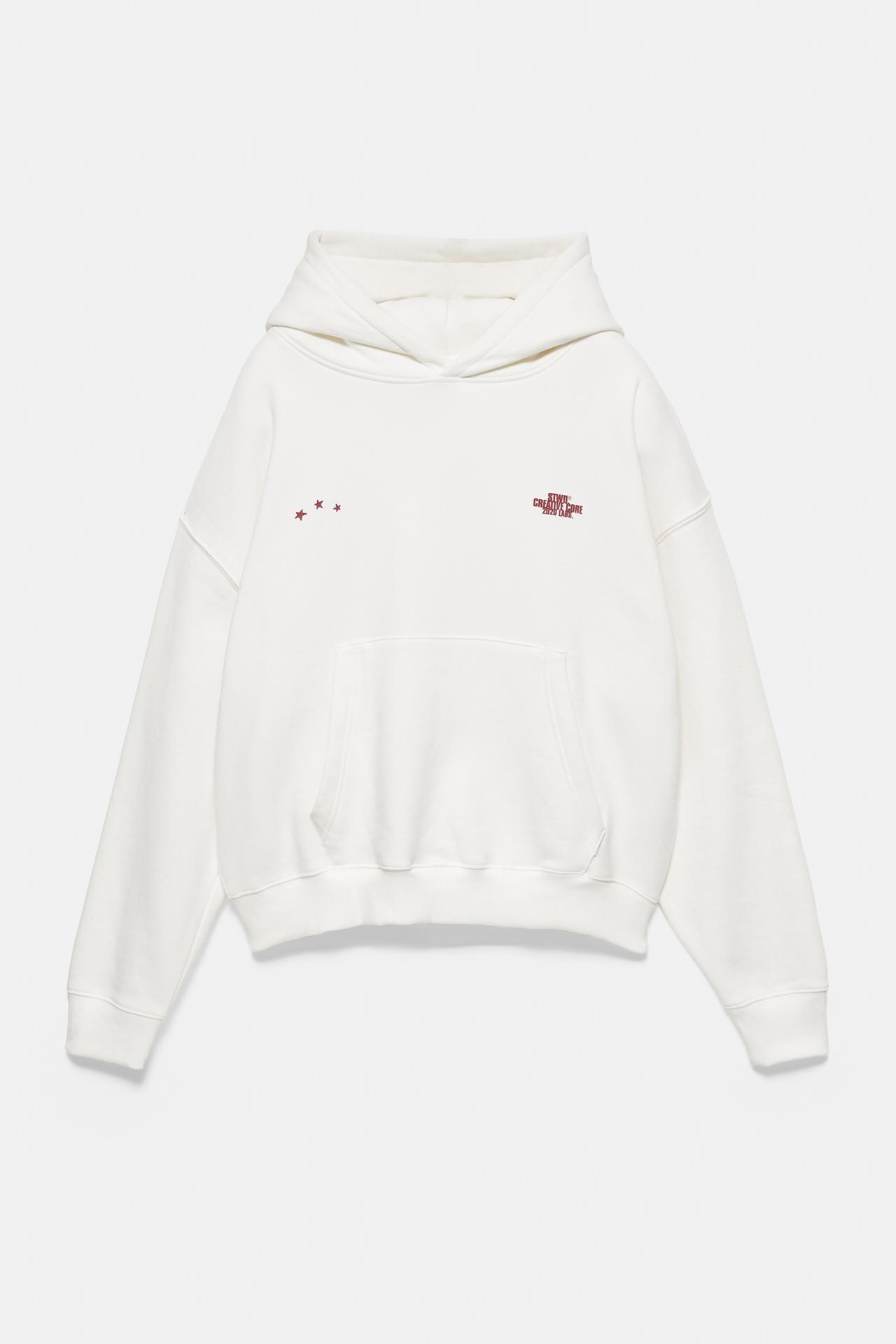 STWD star sweatshirt with hood — White