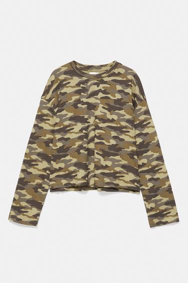 Long sleeve printed T-shirt — Khaki 6