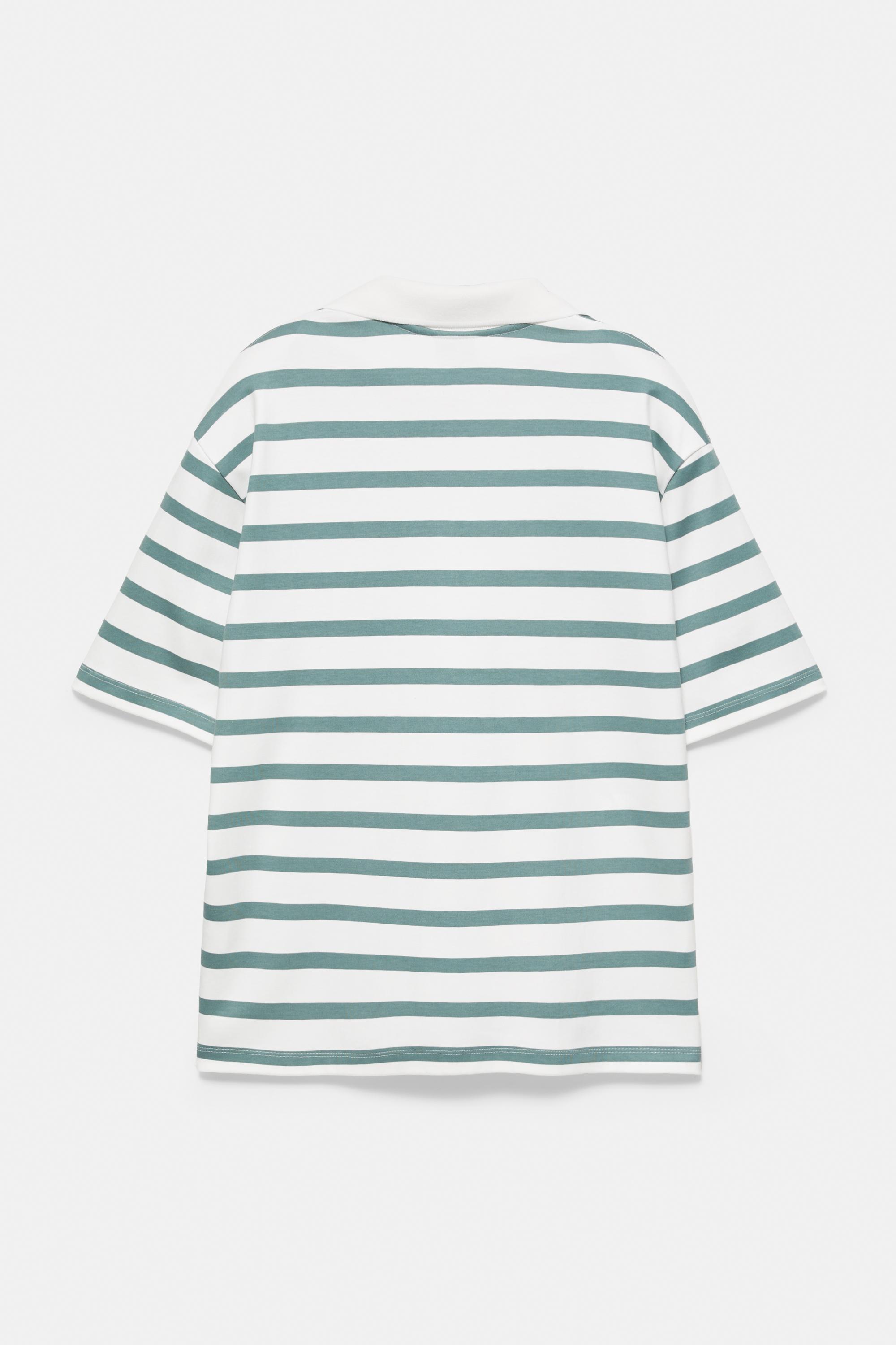 Short sleeve interlock polo shirt — Striped