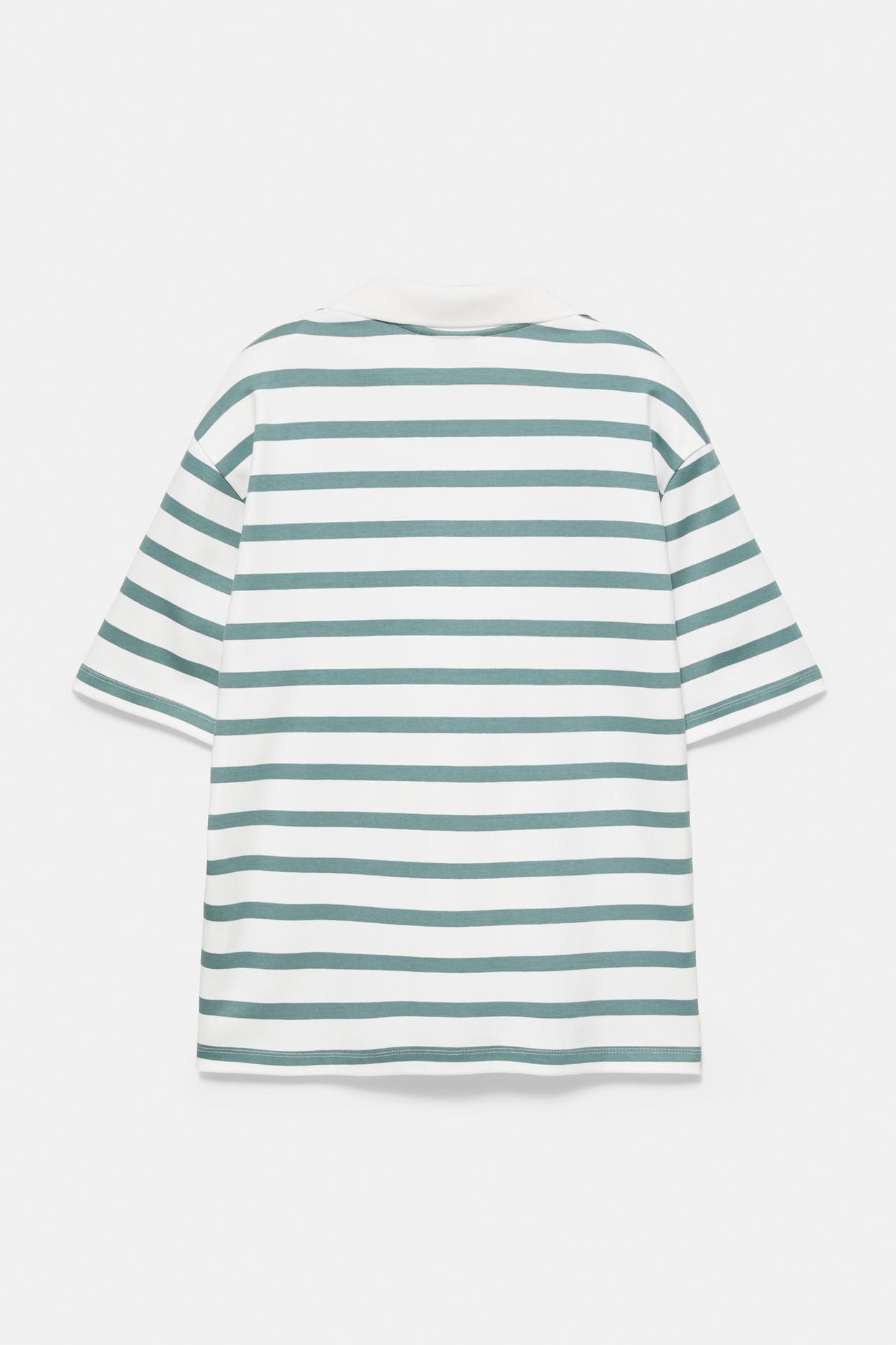 Short sleeve interlock polo shirt — Striped