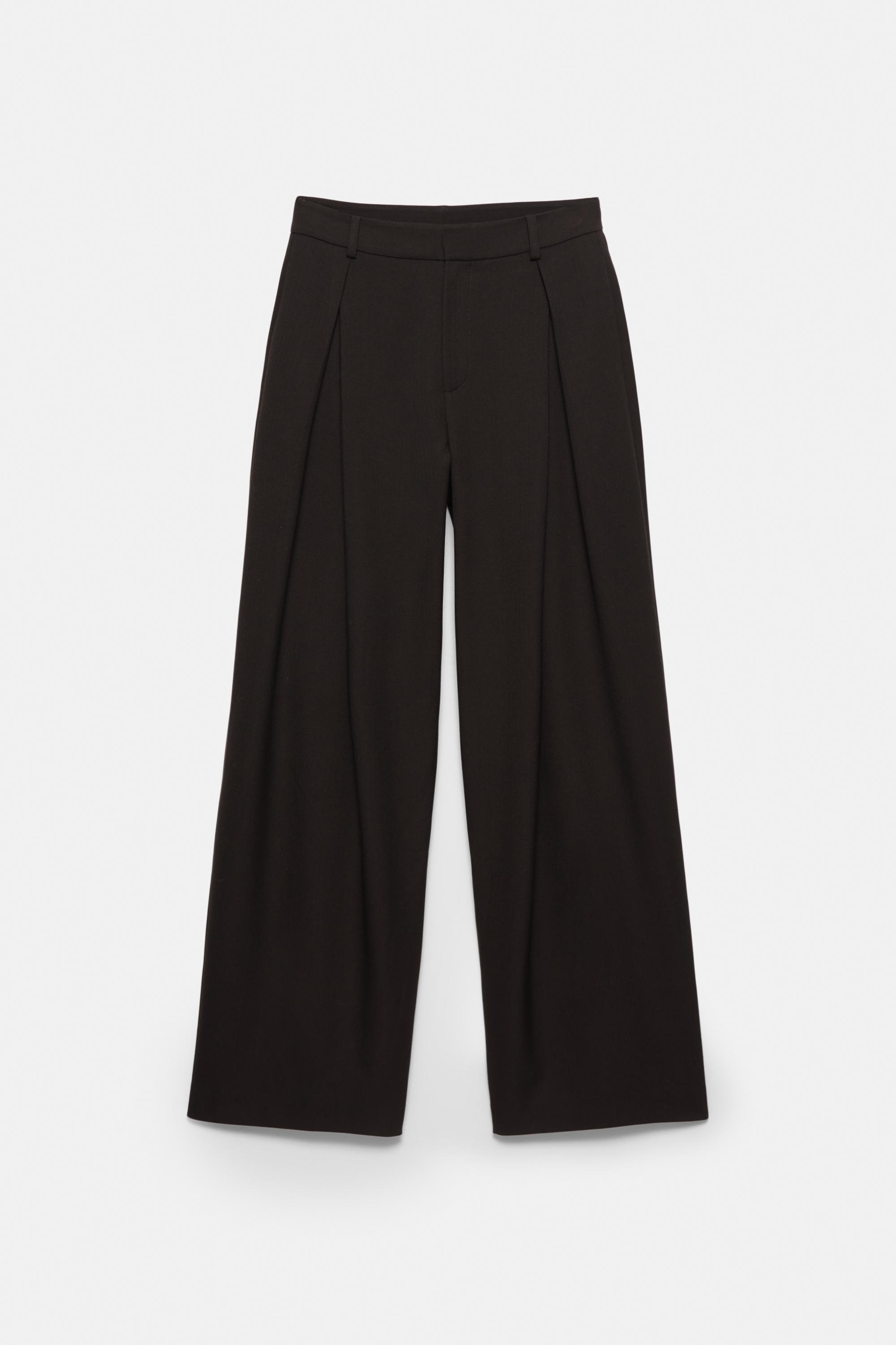 Double dart wide-leg trousers