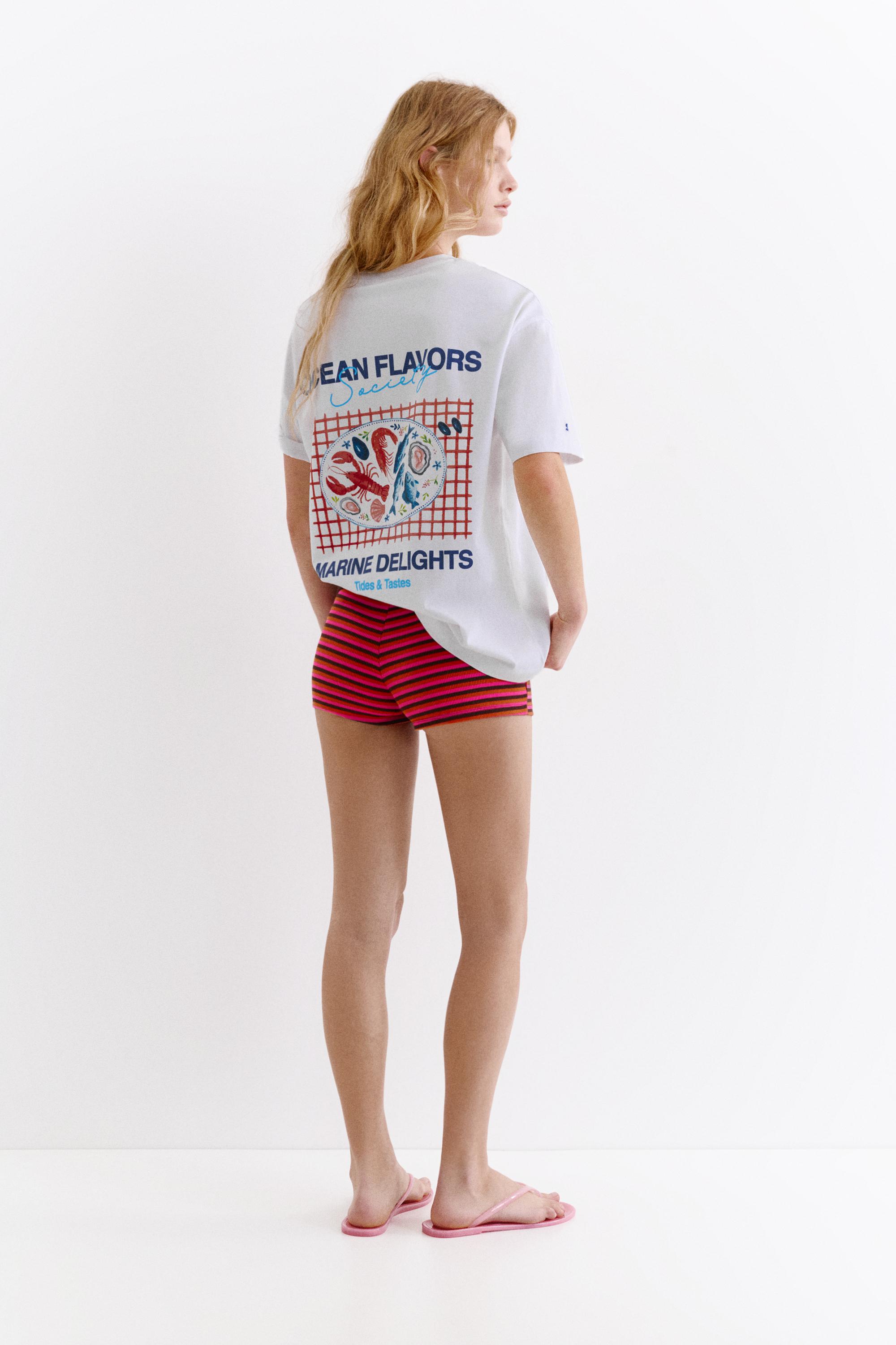 Istakoz grafik baskılı t-shirt - Görsel 7