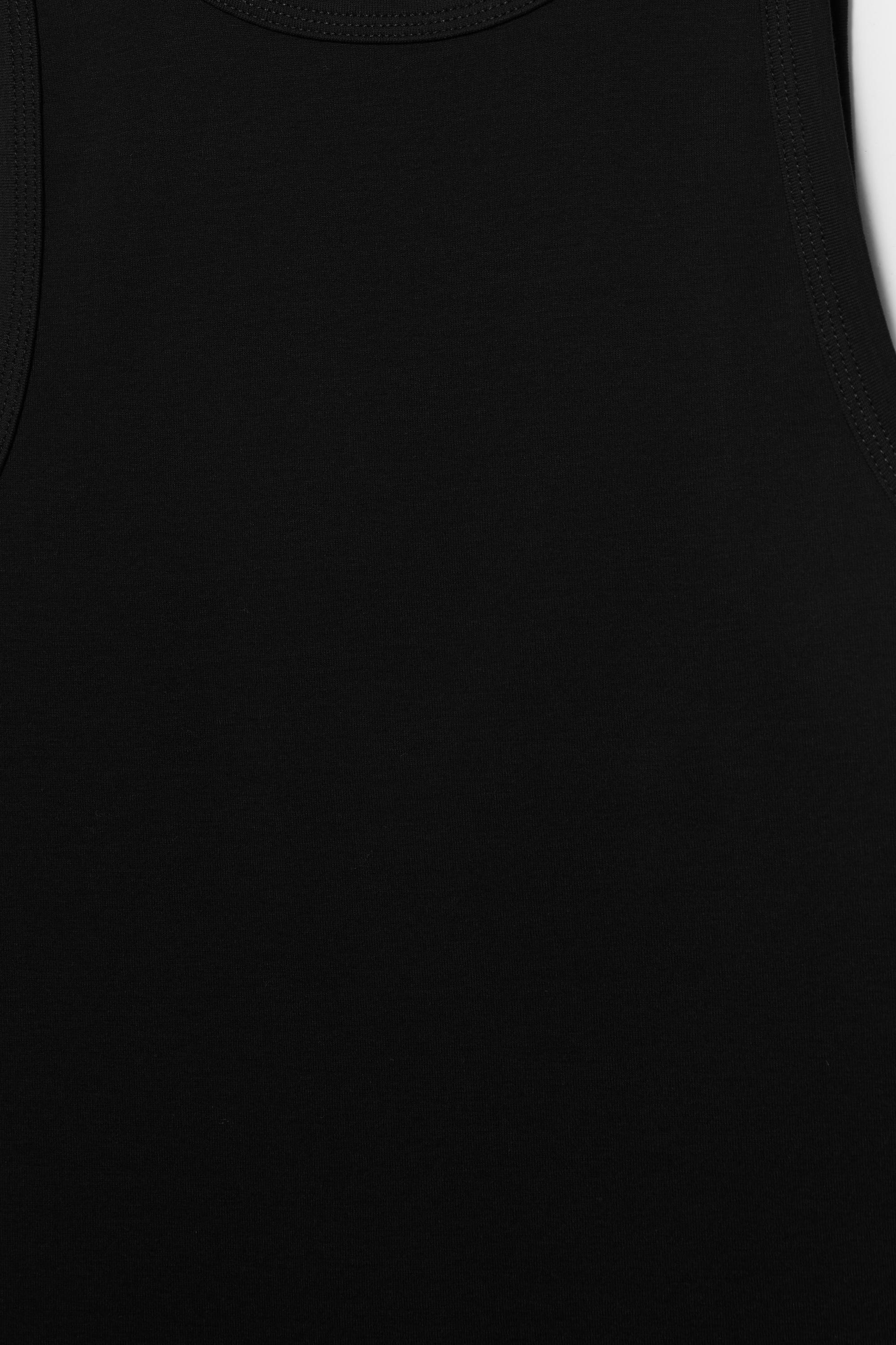 Round neck tank top — Black