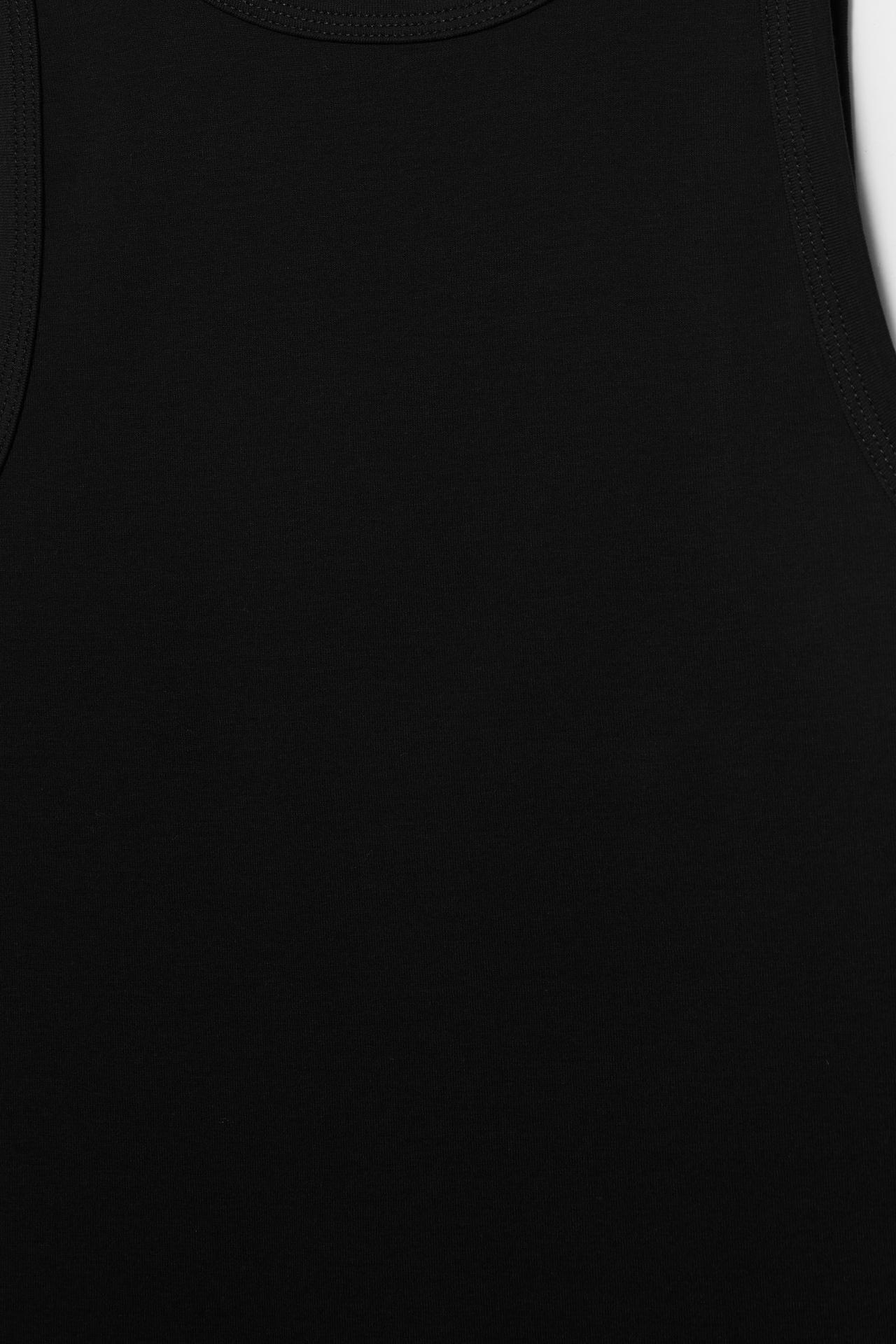 Round neck tank top — Black
