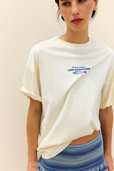 Oversize sardine graphic T-shirt — Yellow 4