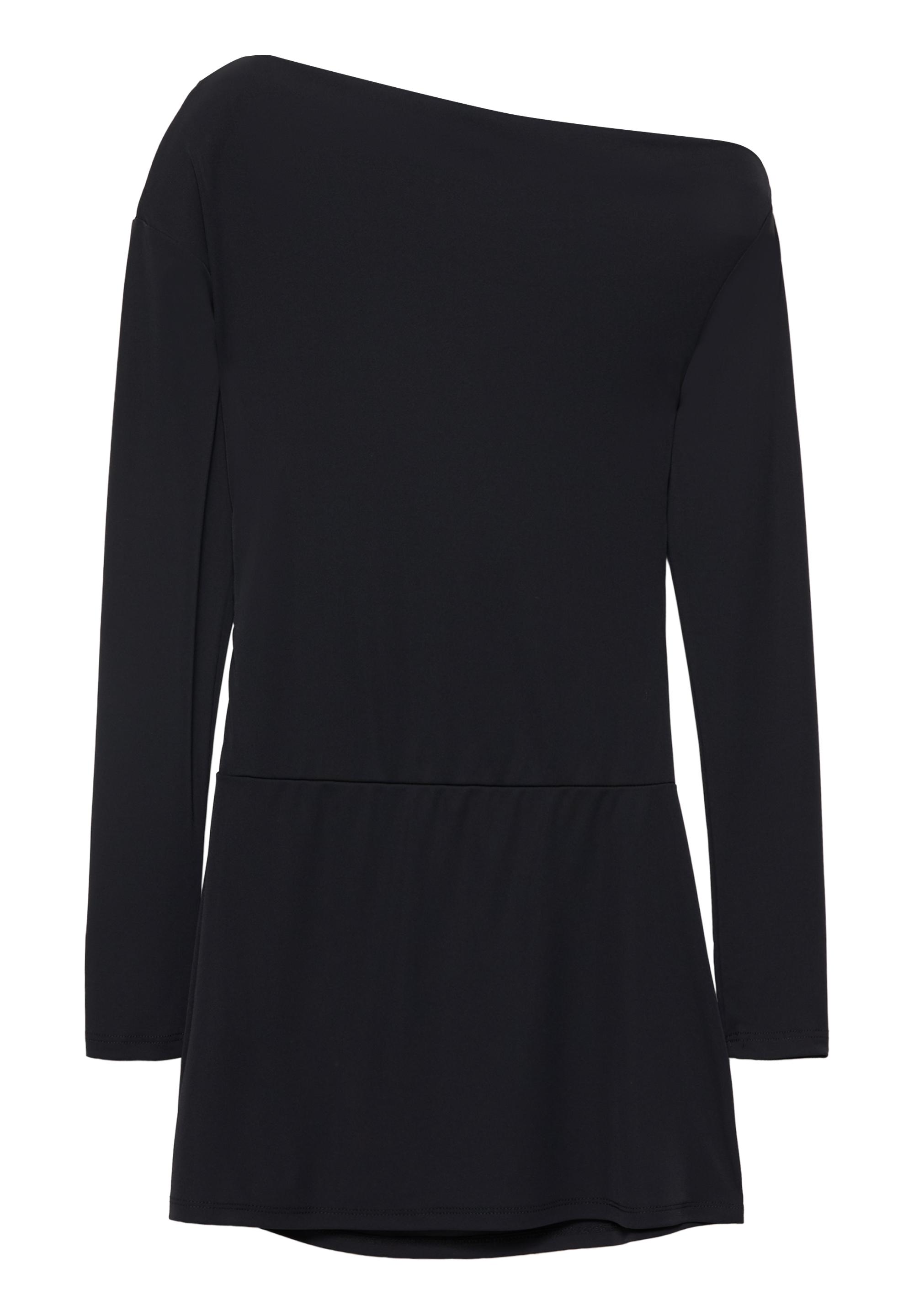 Short asymmetric dress — Black