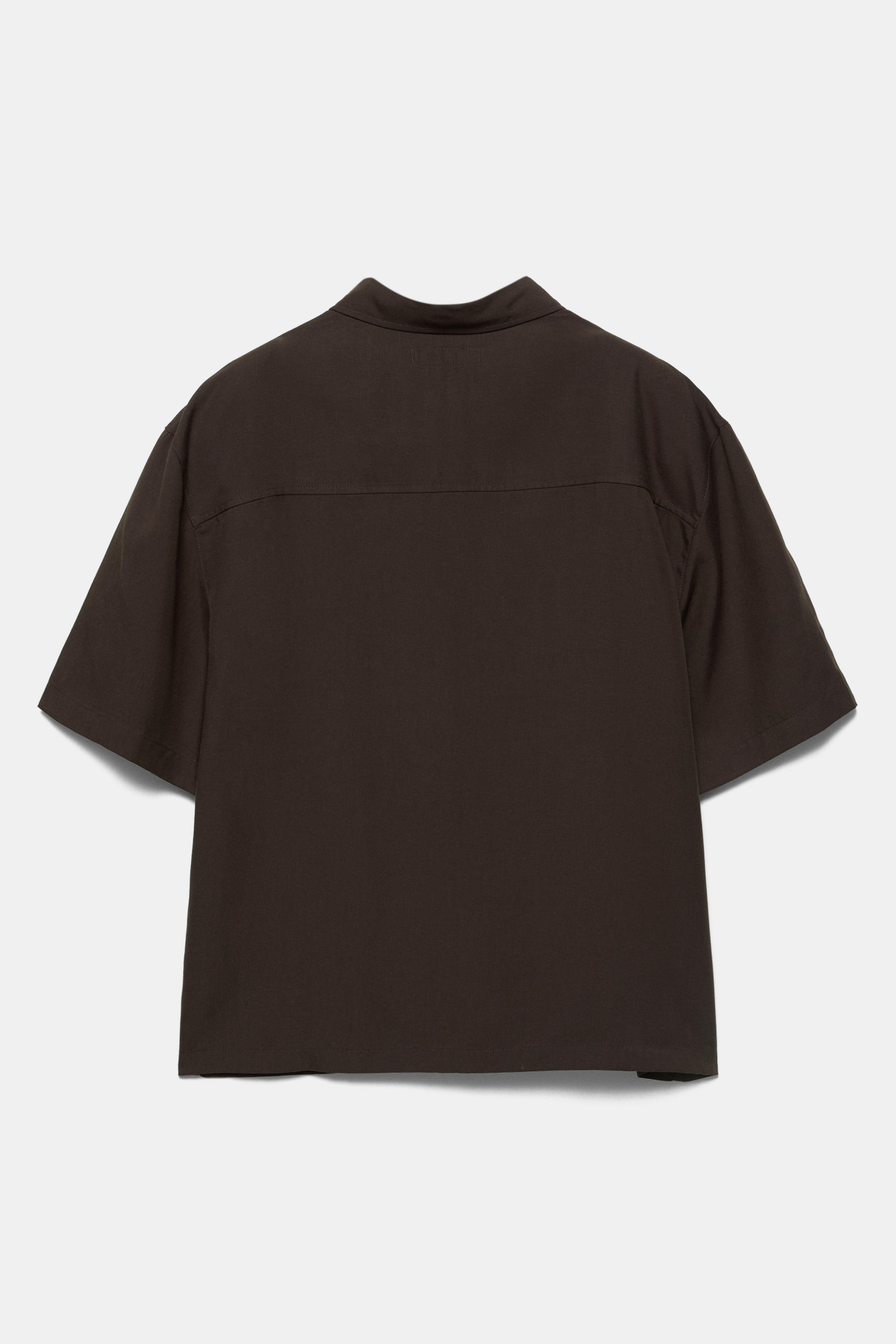 Short sleeve shirt with pocket — Chocolate