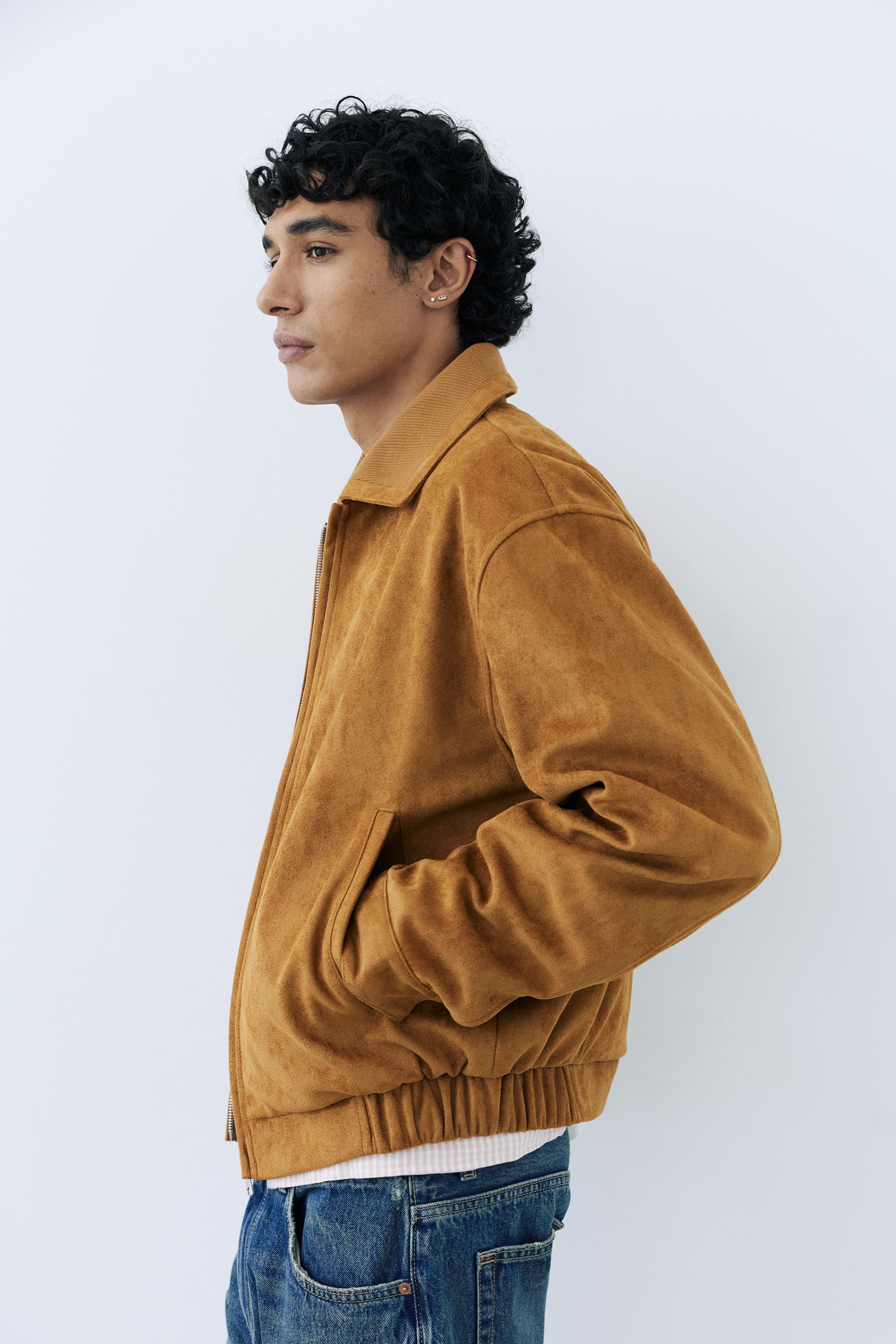 Faux suede jacket — Caramel