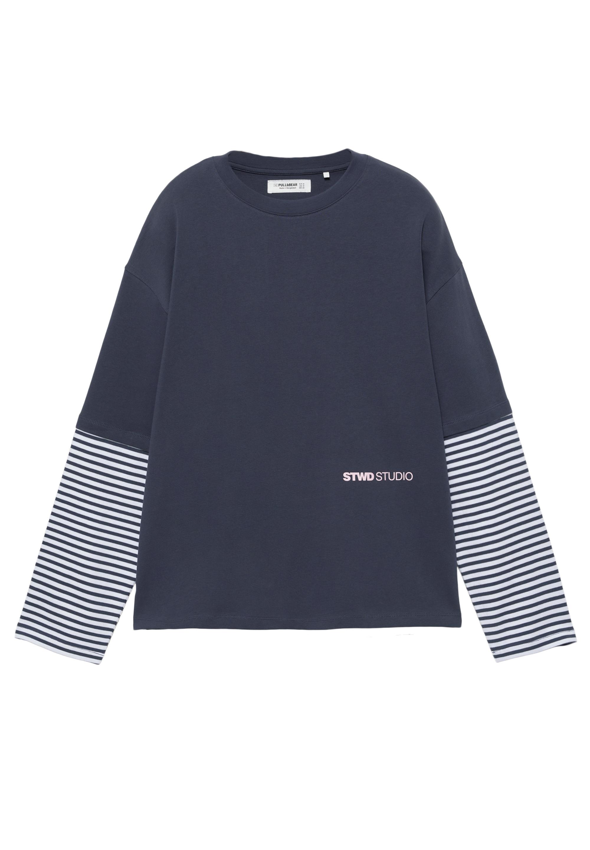 Çift kollu çizgili t-shirt - Görsel 3