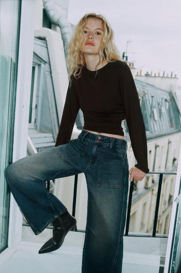 High-waist barrel jeans — Indigo 3