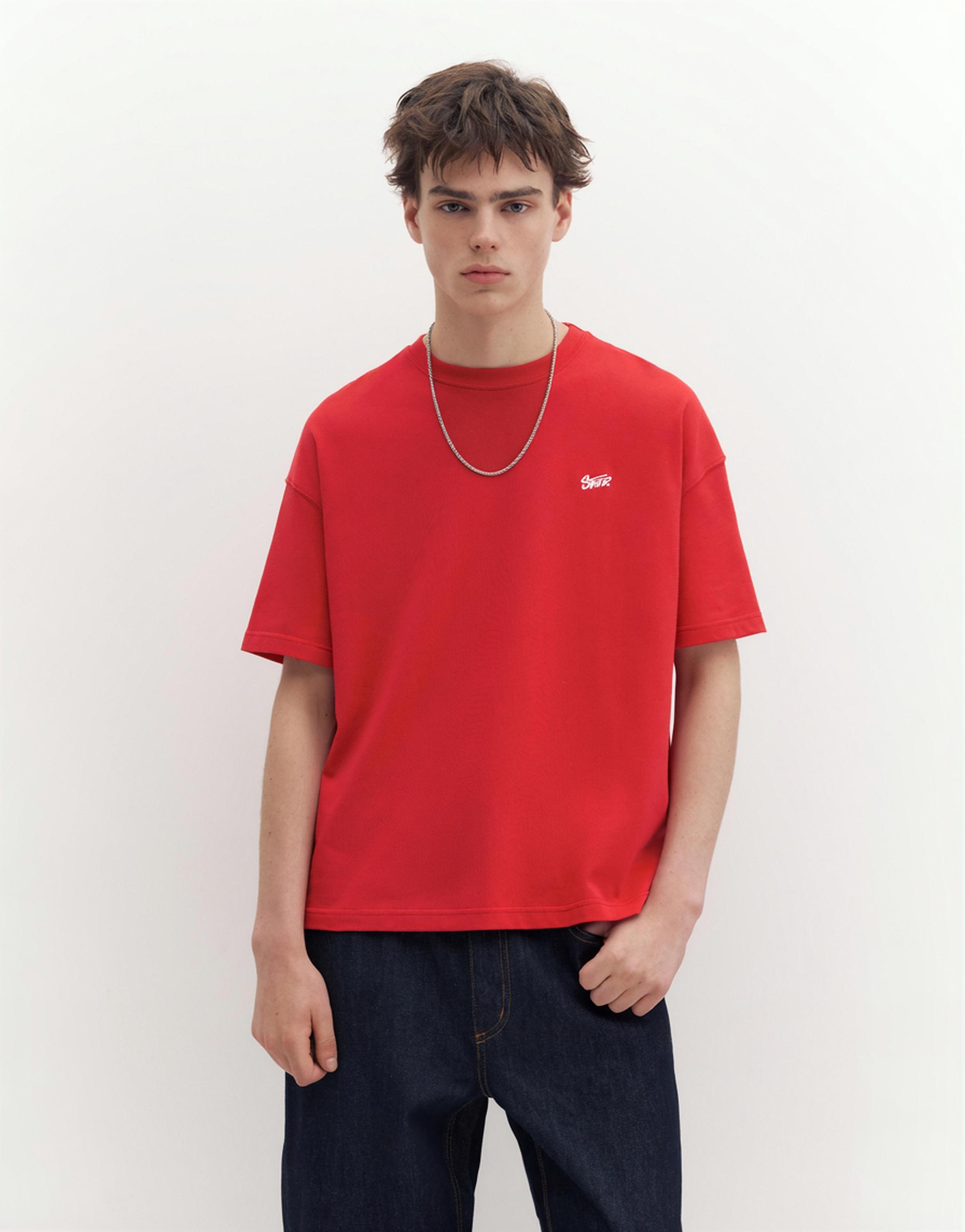 Boxy STWD logo T-shirt — Red